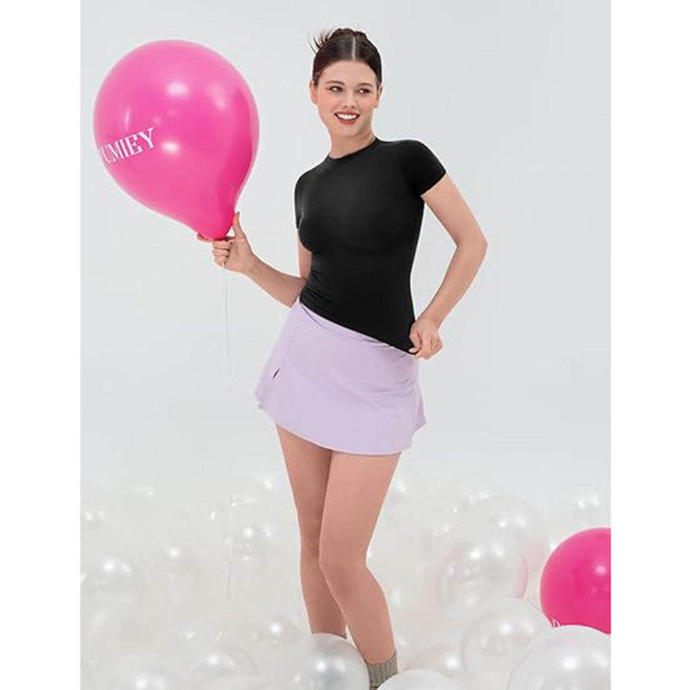👚✨ Doppelt gefüttertes Slim Fit T-Shirt für Damen | Rundhals-Kurzarm-Oberteil für alltägliche Basics | Smoke Cloud Pro Kollektion ☁️ #WardrobeEssentials #OOTDInspo