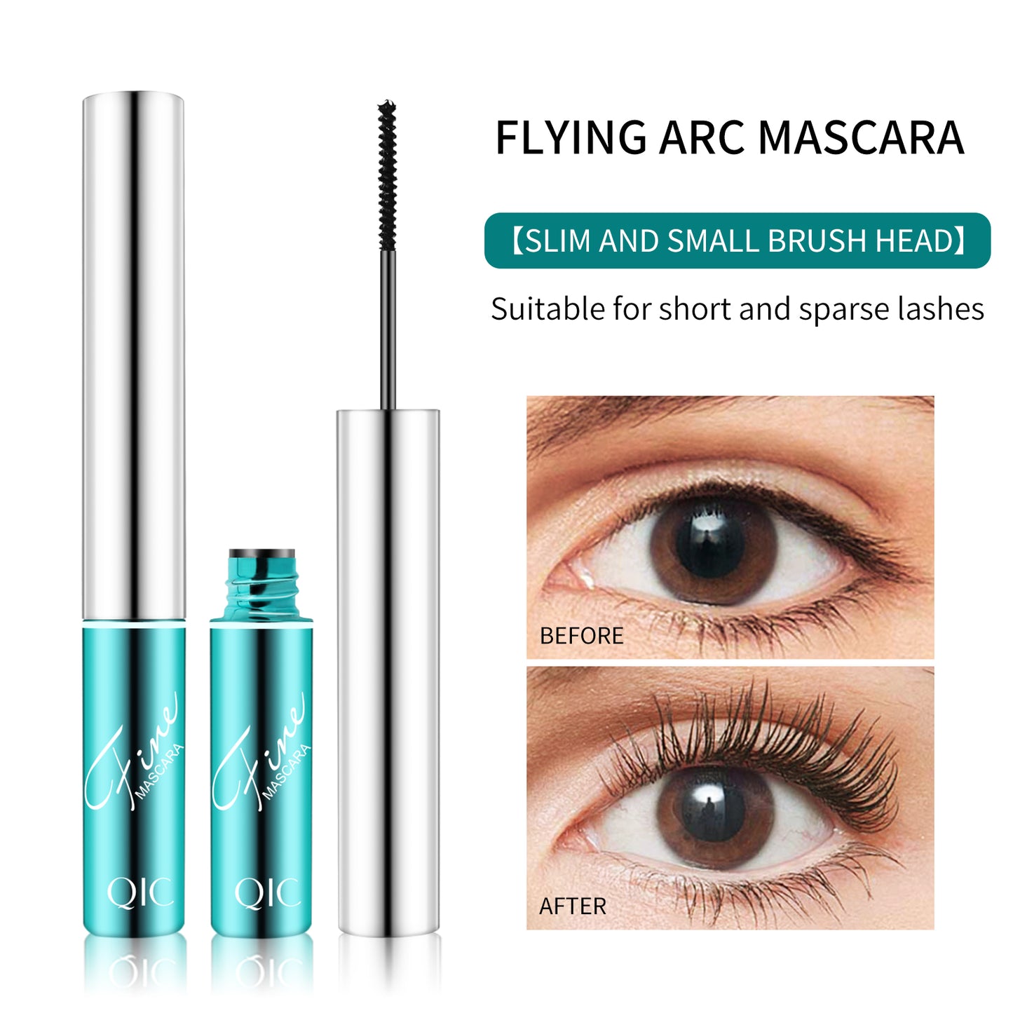 4D Slim Curling Mascara ✨ Mikro-Silikonbürste für klumpenfreies Lifting! 💦 24 Stunden wasserfest & verschmiert nicht 🌟 Perfekt für empfindliche Augen! #MicroBrushesMascara #NoClumpMascara #4DLashes