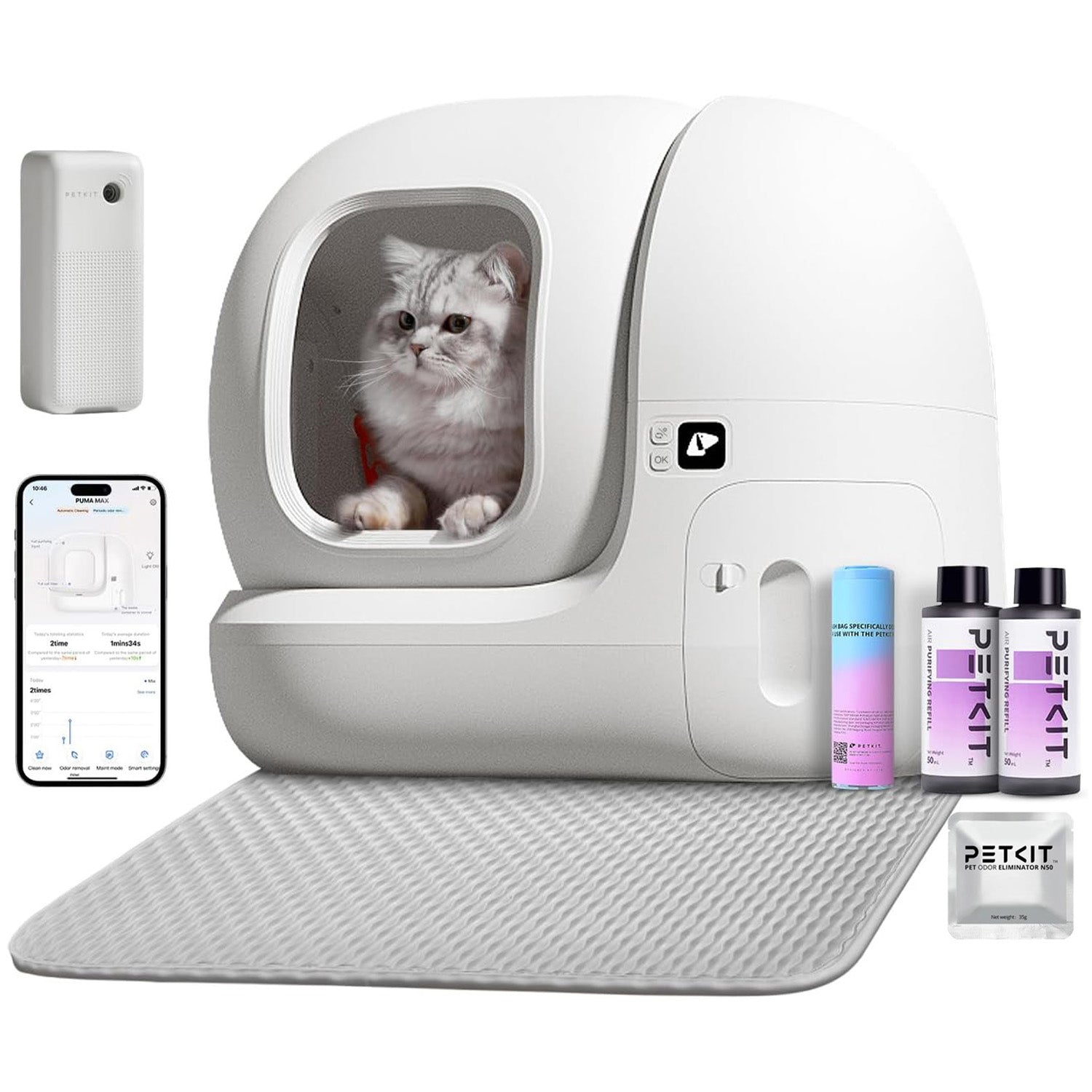 🔥 **#1 Multi-Cat Self-Cleaning Box!** PuraMax-2 Pro⚡APP/xSecure/Odor Tech💨Auto Scooping + FREE K3 Spray & Bags🎁【TikTok's Pet Tech Obsession】