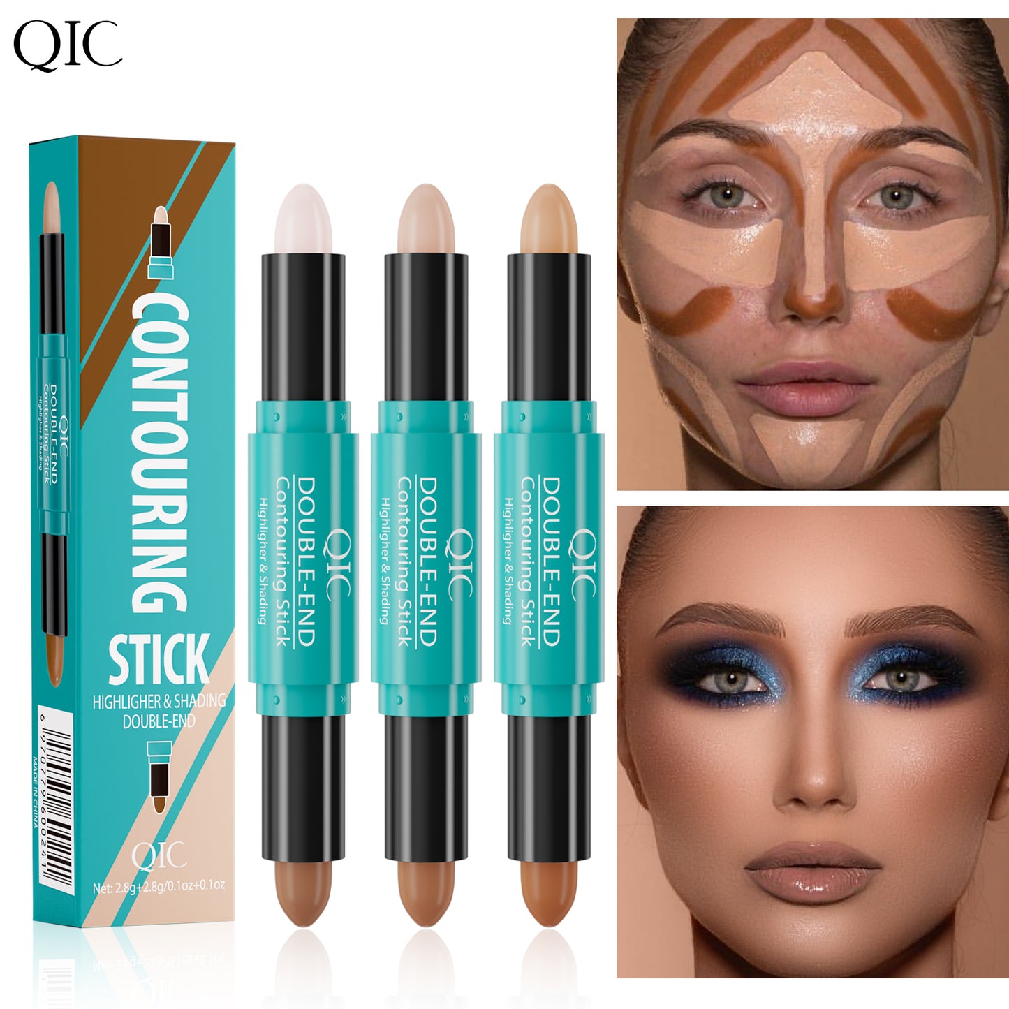 KARDASHIAN CONTOUR HACK IN A STICK 💎 | DUAL-ENDED MAGIC WAND: CHISEL JAWLINE 🔪 + ERASE PORES LIKE FACETUNE ✨ | 5-SEC V-FACE GLOW UP 🔥 #NoFilterNeeded