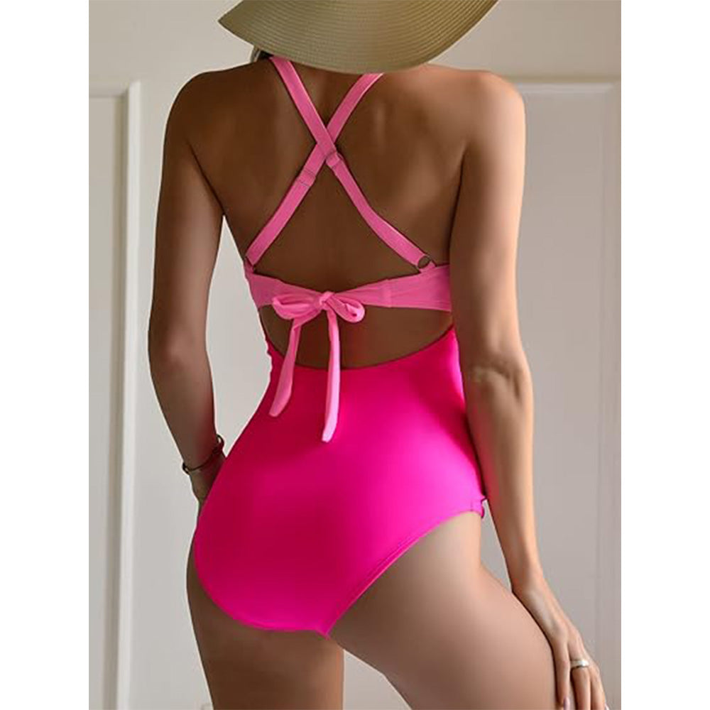 🔥Sexy Strand-Alarm! Bauchweg-Badeanzug mit sexy Cut-outs ✨ Einteiler mit hoher Taille 💦 Wickel-Rückenband | TikToks Obsession