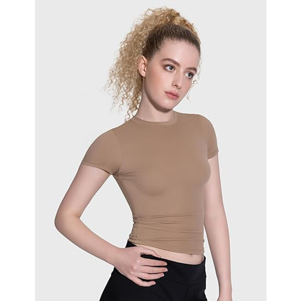 👚✨ Doppelt gefüttertes Slim Fit T-Shirt für Damen | Rundhals-Kurzarm-Oberteil für alltägliche Basics | Smoke Cloud Pro Kollektion ☁️ #WardrobeEssentials #OOTDInspo