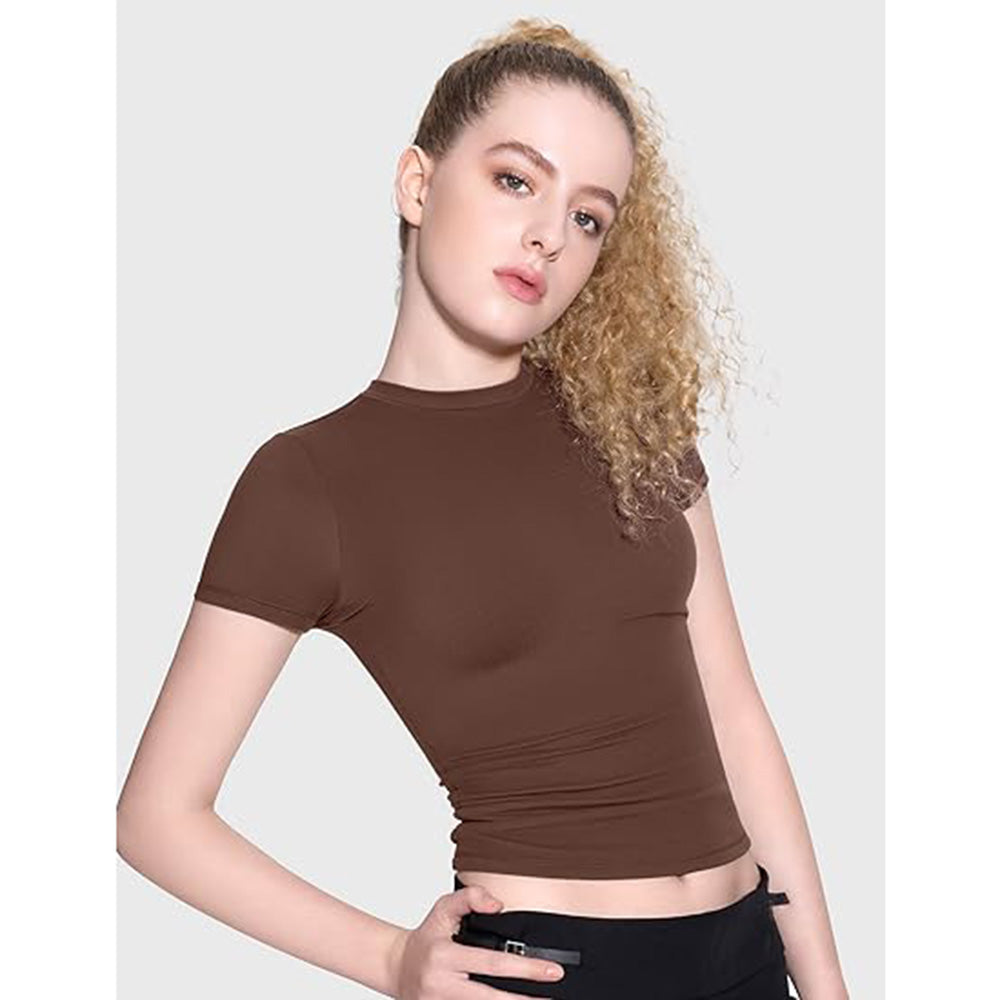 👚✨ Doppelt gefüttertes Slim Fit T-Shirt für Damen | Rundhals-Kurzarm-Oberteil für alltägliche Basics | Smoke Cloud Pro Kollektion ☁️ #WardrobeEssentials #OOTDInspo
