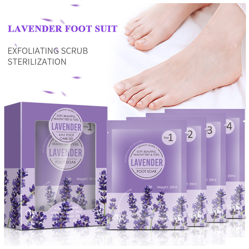 5-Pack 4-in-1 Spa Foot Care Bundle ✨ Cracked Heel Repair + Odor Eliminator! 💦 Lavender Scrub & Detox Mud 🌟 Save 35% NOW! #BulkSelfCare #FamilyCareHack