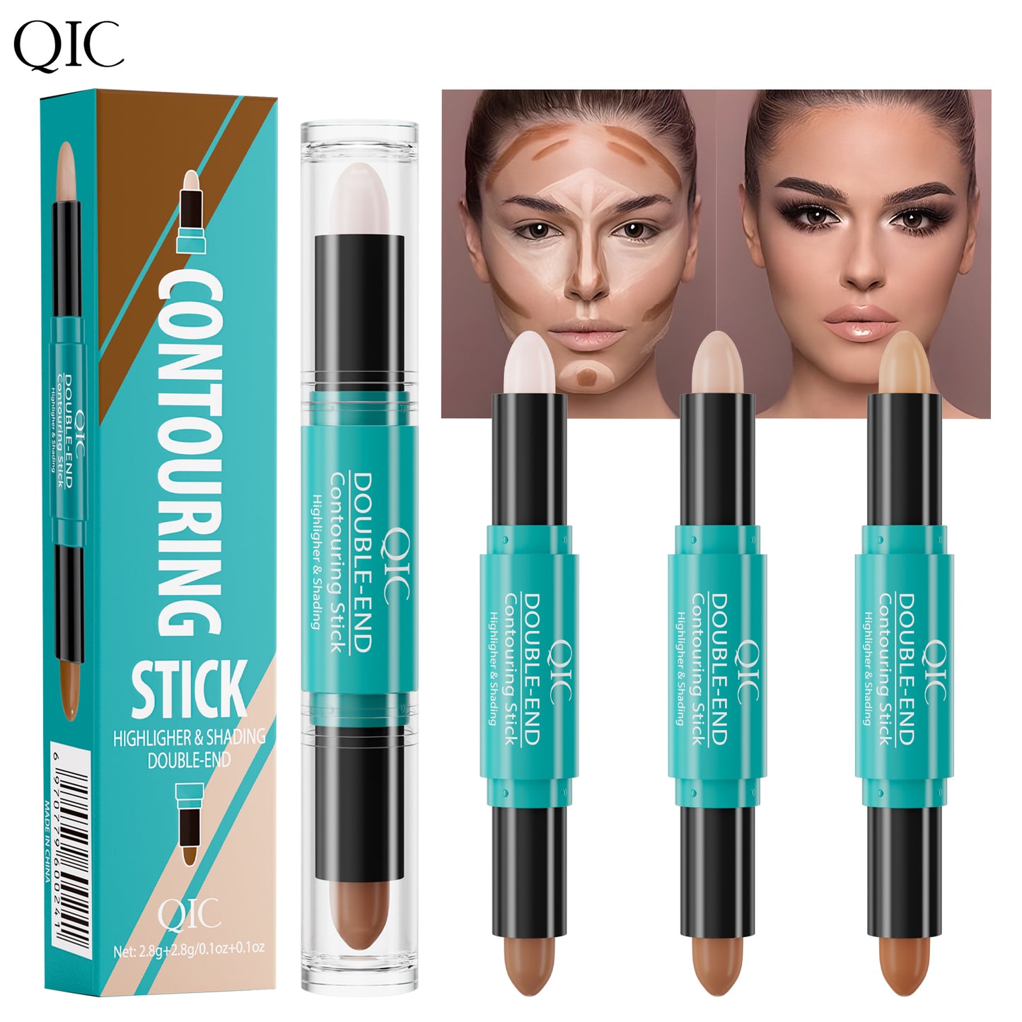 KARDASHIAN CONTOUR HACK IN A STICK 💎 | DUAL-ENDED MAGIC WAND: CHISEL JAWLINE 🔪 + ERASE PORES LIKE FACETUNE ✨ | 5-SEC V-FACE GLOW UP 🔥 #NoFilterNeeded