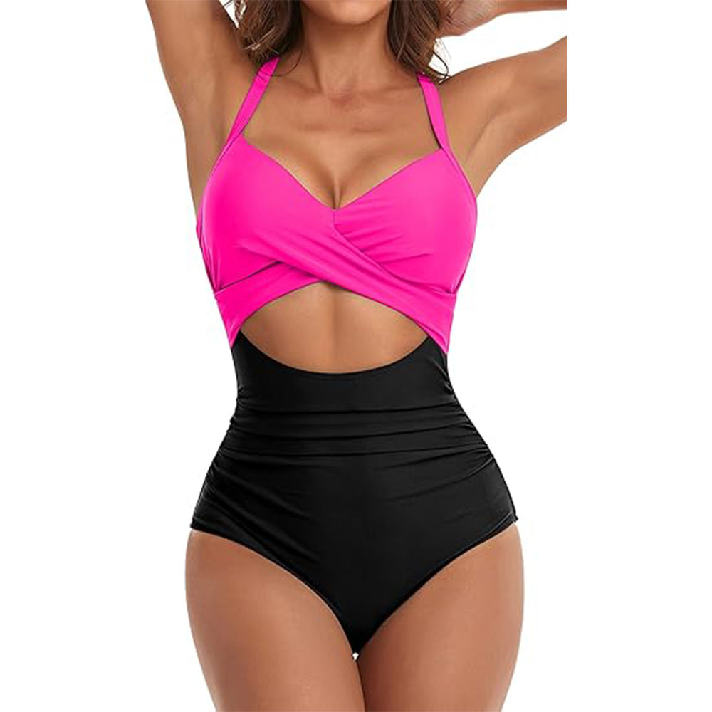 🔥Sexy Strand-Alarm! Bauchweg-Badeanzug mit sexy Cut-outs ✨ Einteiler mit hoher Taille 💦 Wickel-Rückenband | TikToks Obsession