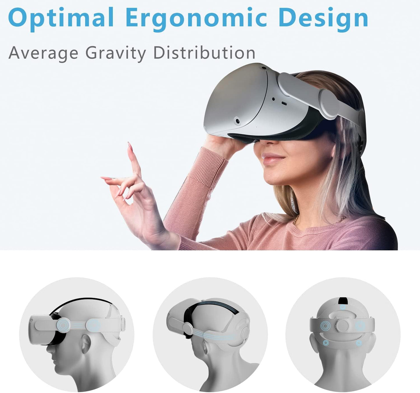 🔥TikTok Viral Oculus Quest 2 Head Strap | 3-in-1 Adjustable Halo Pro Comfort! Elite Strap Replacement for Meta Quest 2 - Gaming Immersion VR Accessories 2025⚡