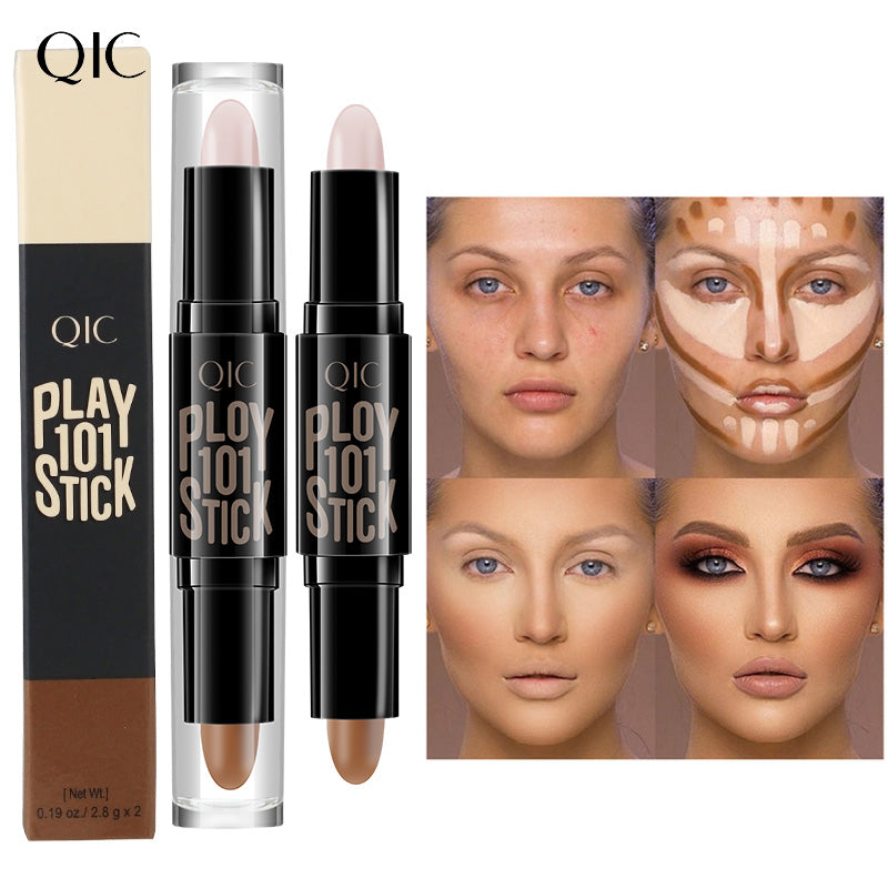 Dual-Ended Highlighter & Concealer Stick ✨ 24H Cover Acne Scars & Dark Circles 💎 Contour & Brighten in 1 Swipe 🔥 Lazy Girl Sculpting Hack 🌟 #ContourHack #AcneCoverage #NoFilterNeeded