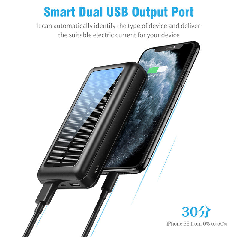 🔥Solar Charger 2025 | 30000mAh 3X Faster Solar Power Bank! 2 USB Ports & High-Speed Panel - Portable Solar Charger for iPhone/Android⚡ Outdoor Camping & Emergency Must-Have!