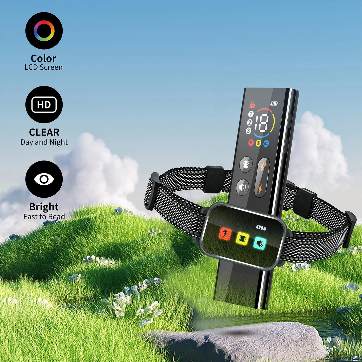 🔥Pro Trainer-Approved! 3-Mode Dog Collar⚡IP67 Waterproof💧Static/Vibe/Beep Alerts | Remote Control【TikTok's #1 Training Tool】