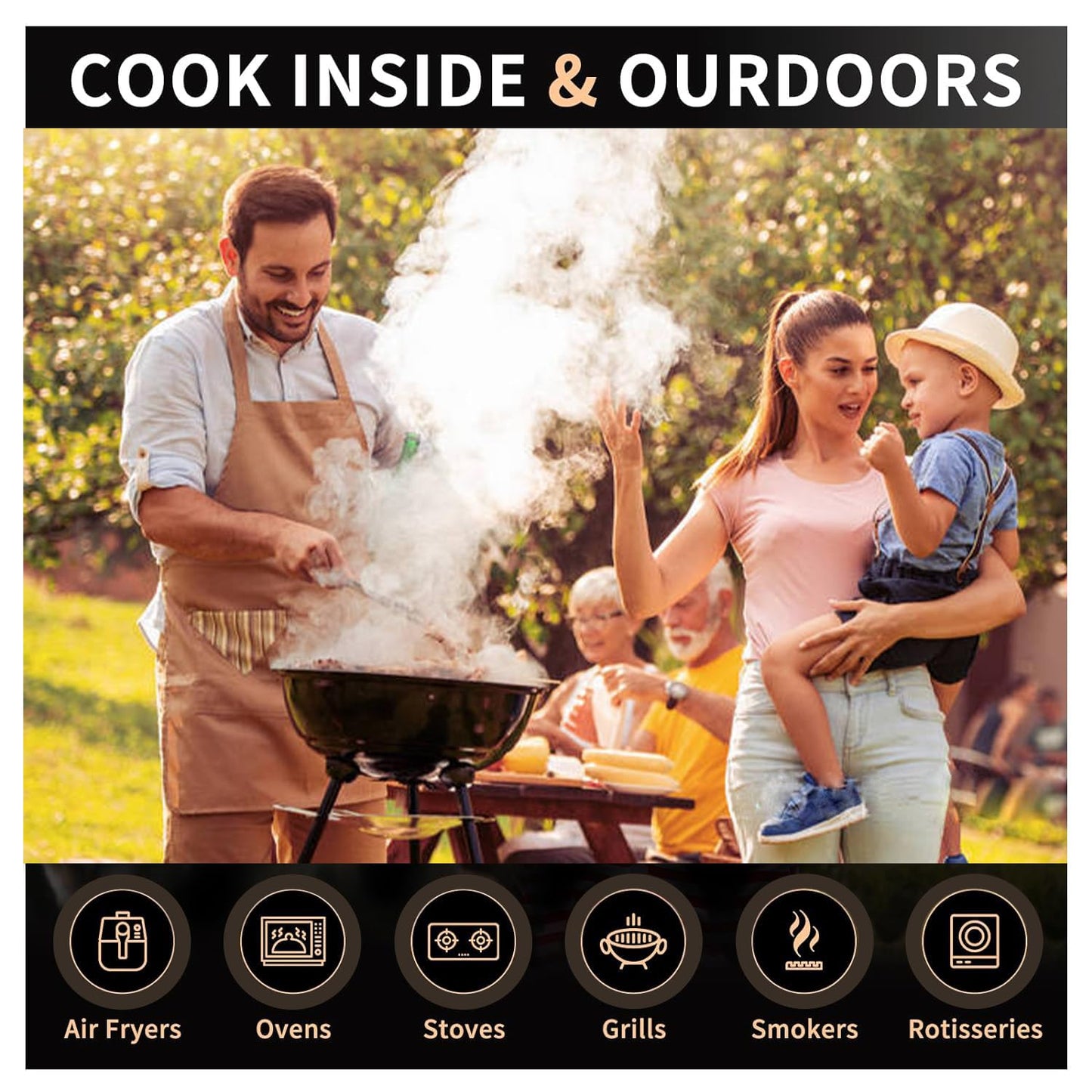 🔥Dual Probe Grill Beast💥 IP67 Waterproof & 1000°F Heatproof⚡ Bluetooth Smart Alerts🌪️ 10-in-1 BBQ/Oven/Smoker Kit | TikTok's #1 Meat Hero