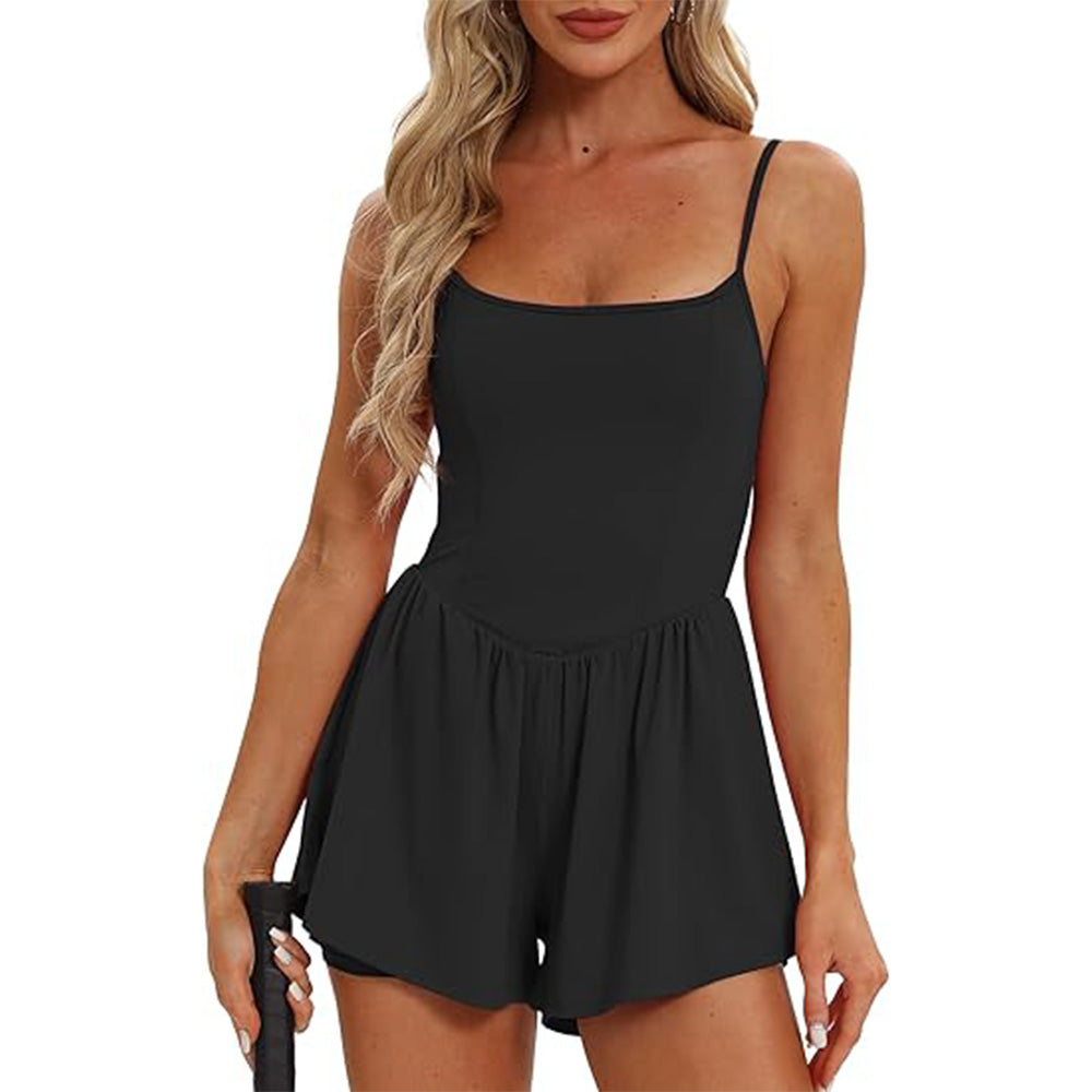 🌴Summer Breeze Essential! Double-Lined Short Romper✨ Adjustable Spaghetti Strap💃 No-Slip Sleeveless Jumpsuit | TikTok’s Hotlist