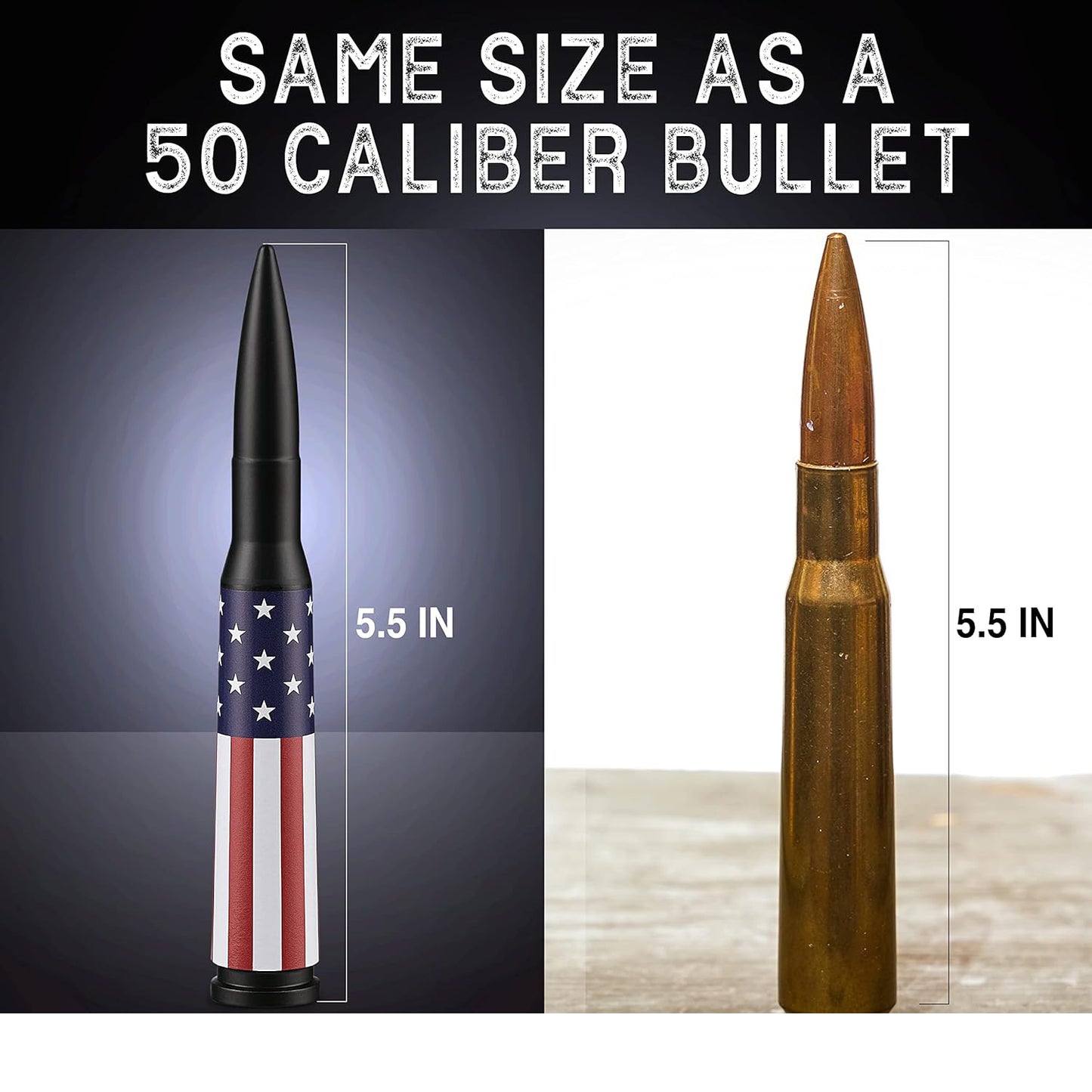 🚨 Bullet Antenna for Dodge Ram & Ford F-Series | Anti-Theft Lock⚡【Truck Pro】🇺🇸Flag Design Radio Antenna F150/F250/F350/Raptor/Bronco (1990-Current) - 360° Signal Booster