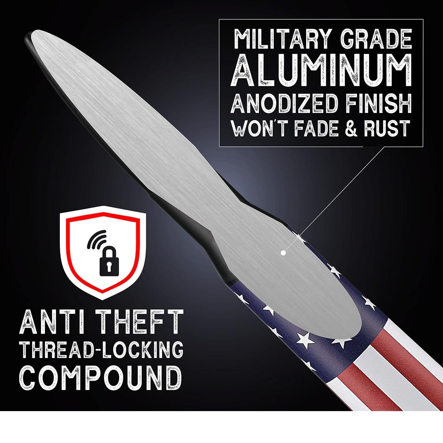 🚨 Bullet Antenna for Dodge Ram & Ford F-Series | Anti-Theft Lock⚡【Truck Pro】🇺🇸Flag Design Radio Antenna F150/F250/F350/Raptor/Bronco (1990-Current) - 360° Signal Booster