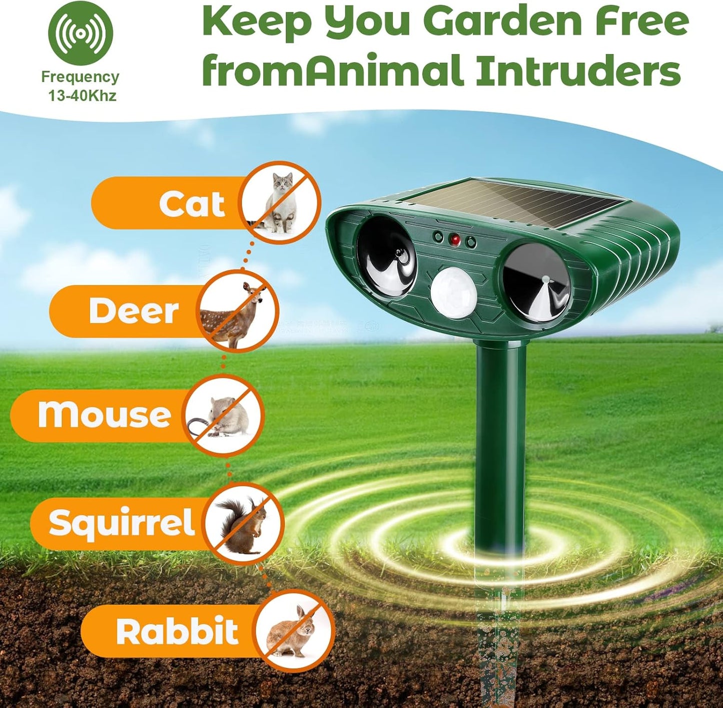 🔥Solar Animal Terminator⚡ 360° Motion-Activated Defense✨ 12-in-1 Pest Force🌿 Waterproof & Night Vision🌙 TikTok's #1 Garden Guard