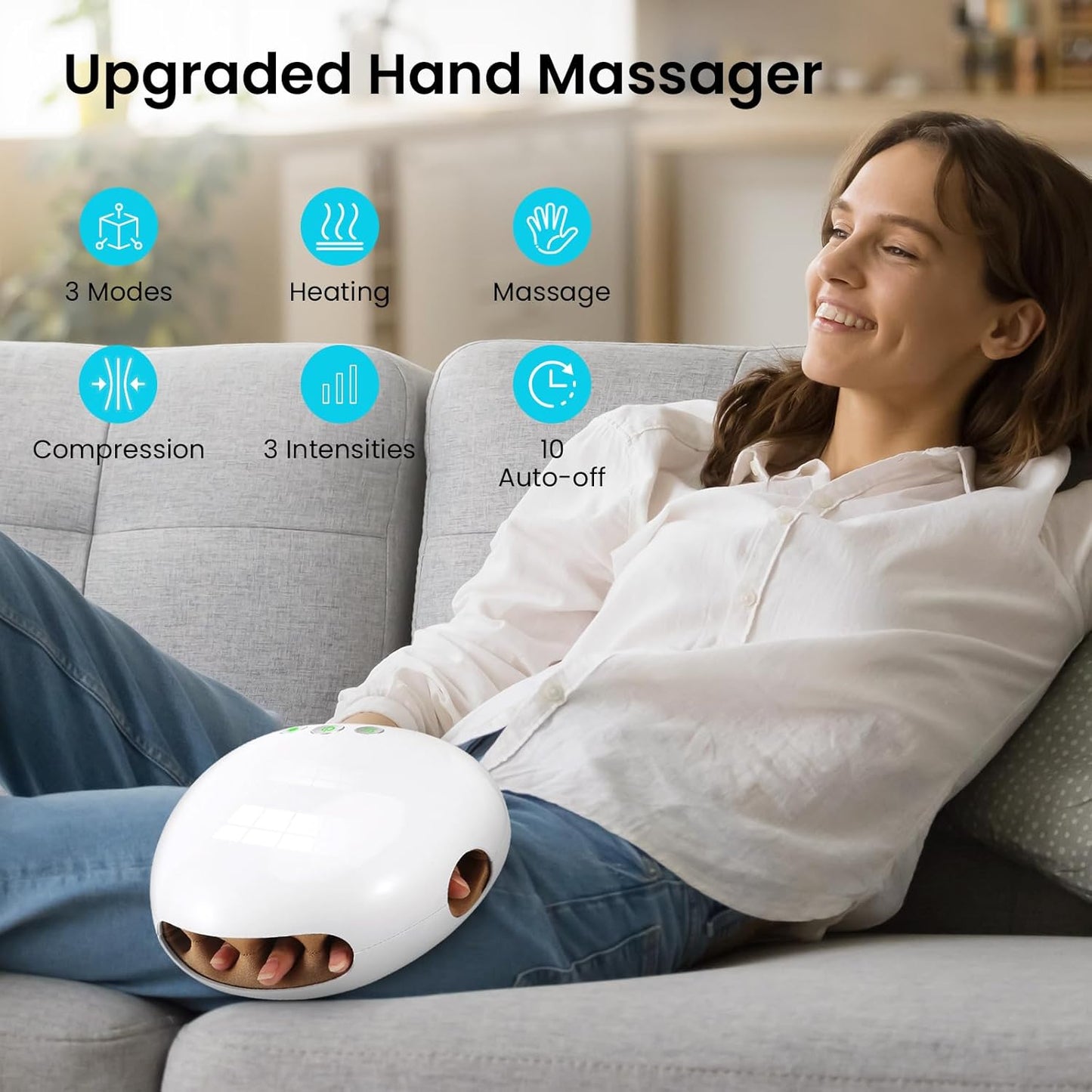 🔥3D Heat & Compression Hand Relief💆♀️ Rechargeable Pain Massager for Arthritis & Carpal Tunnel🎁 Office/Home Use + FREE Travel Case | TikTok Viral Self-Care Essential