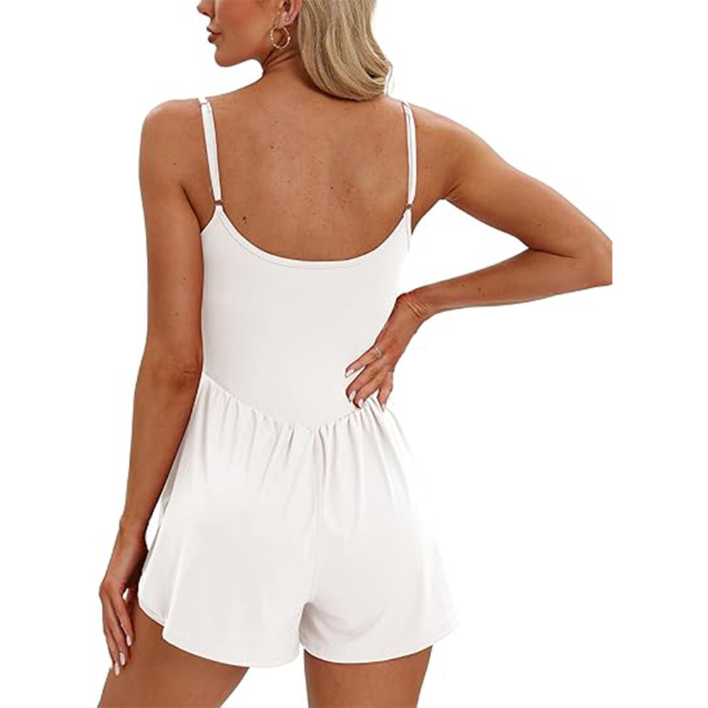 🌴Summer Breeze Essential! Double-Lined Short Romper✨ Adjustable Spaghetti Strap💃 No-Slip Sleeveless Jumpsuit | TikTok’s Hotlist