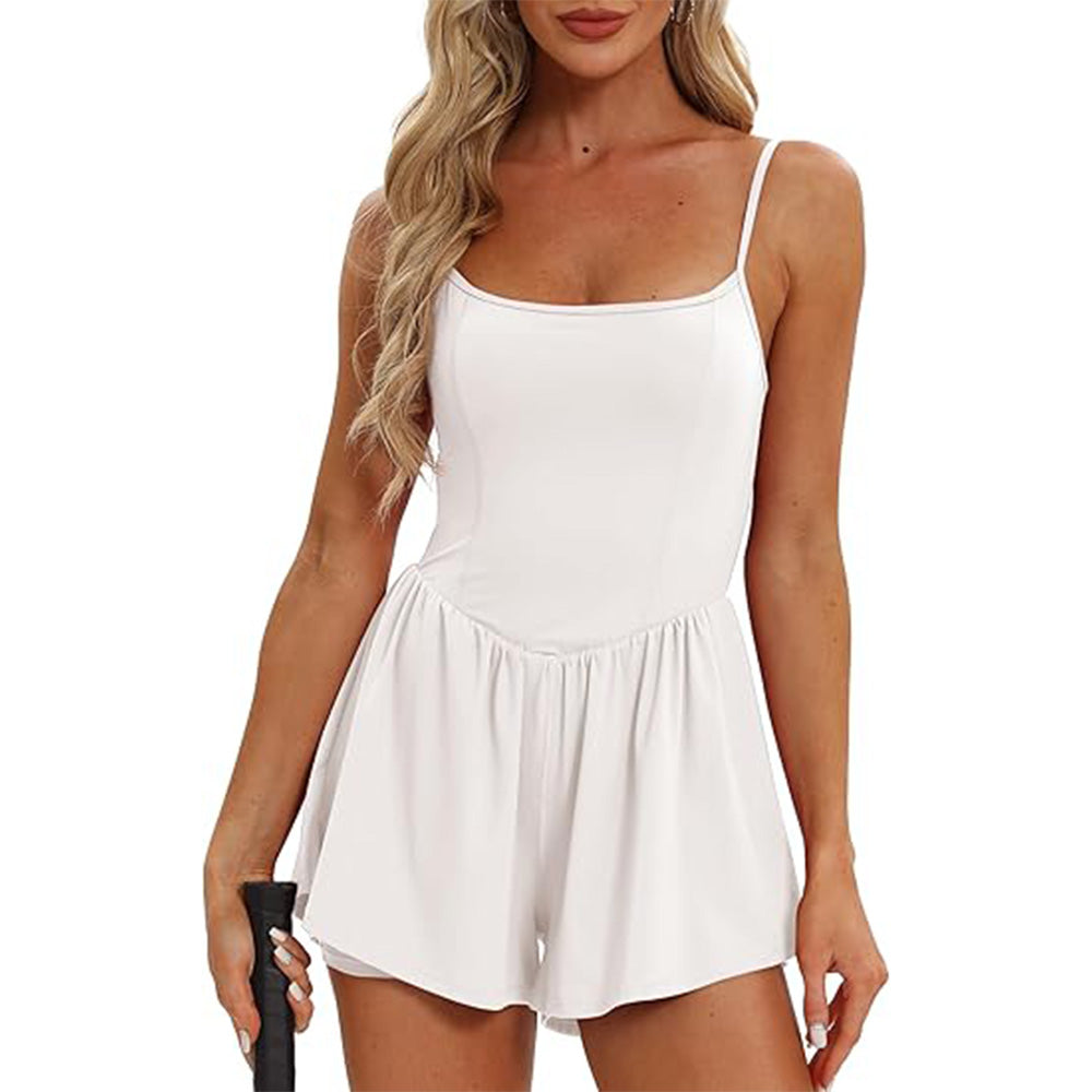 🌴Summer Breeze Essential! Double-Lined Short Romper✨ Adjustable Spaghetti Strap💃 No-Slip Sleeveless Jumpsuit | TikTok’s Hotlist