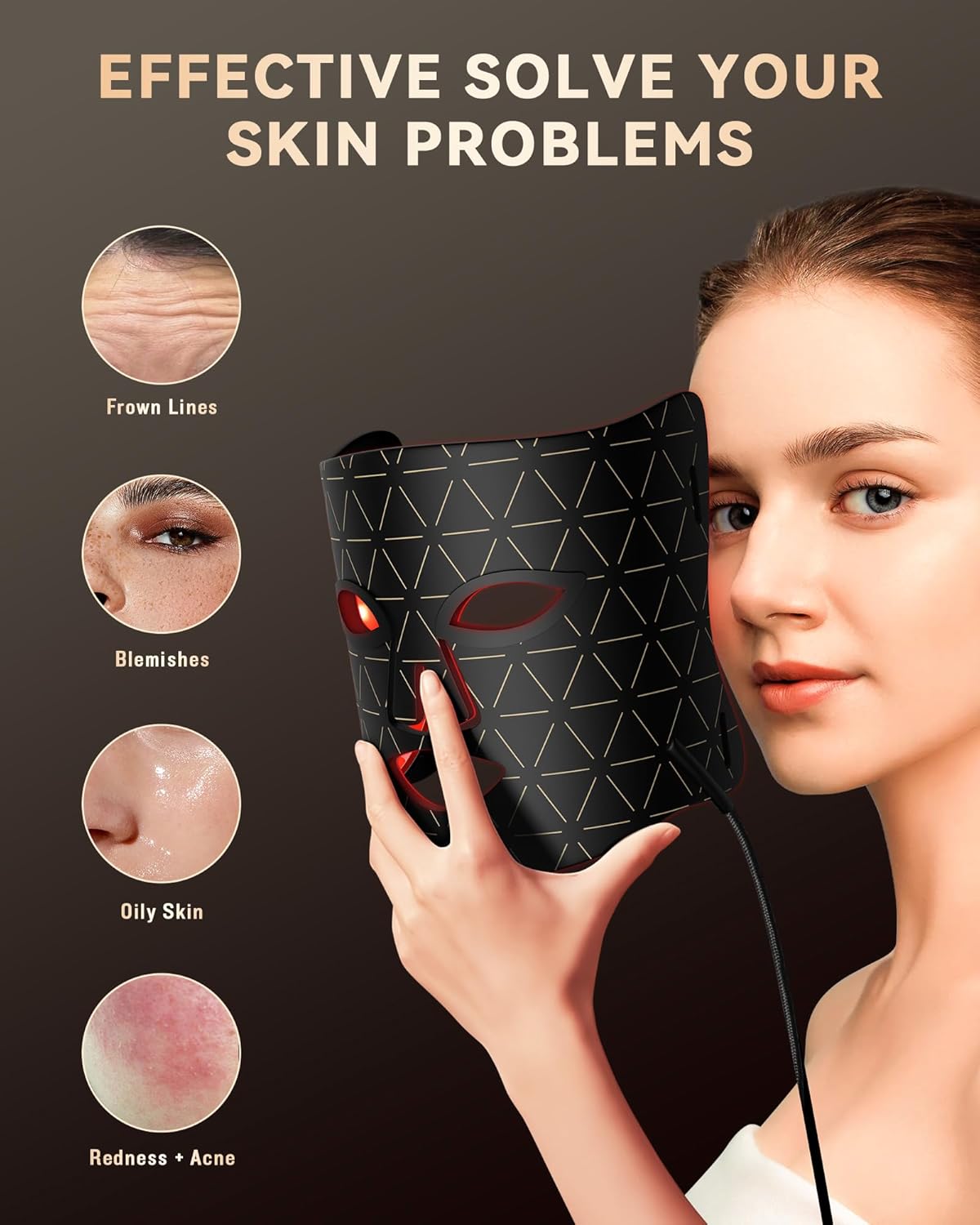 Red Light Therapy Mask ✨ Dual-Wavelength Anti-Aging & Acne Killer 💎 630nm/830nm Salon-Level Glow at Home 🔥 Dermatologist-Tested #SkincareHack #RedLightMagic