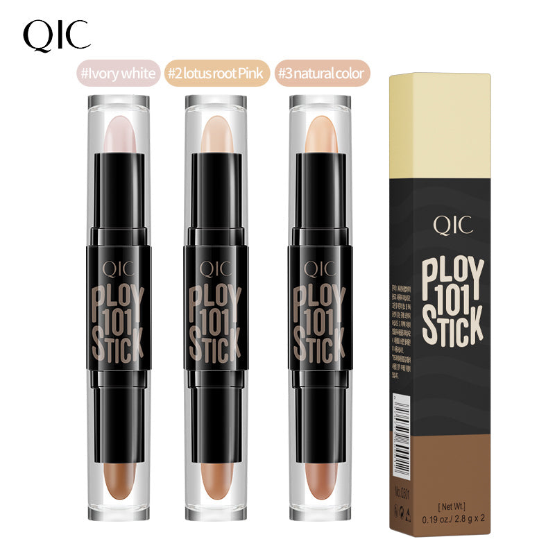 Dual-Ended Highlighter & Concealer Stick ✨ 24H Cover Acne Scars & Dark Circles 💎 Contour & Brighten in 1 Swipe 🔥 Lazy Girl Sculpting Hack 🌟 #ContourHack #AcneCoverage #NoFilterNeeded