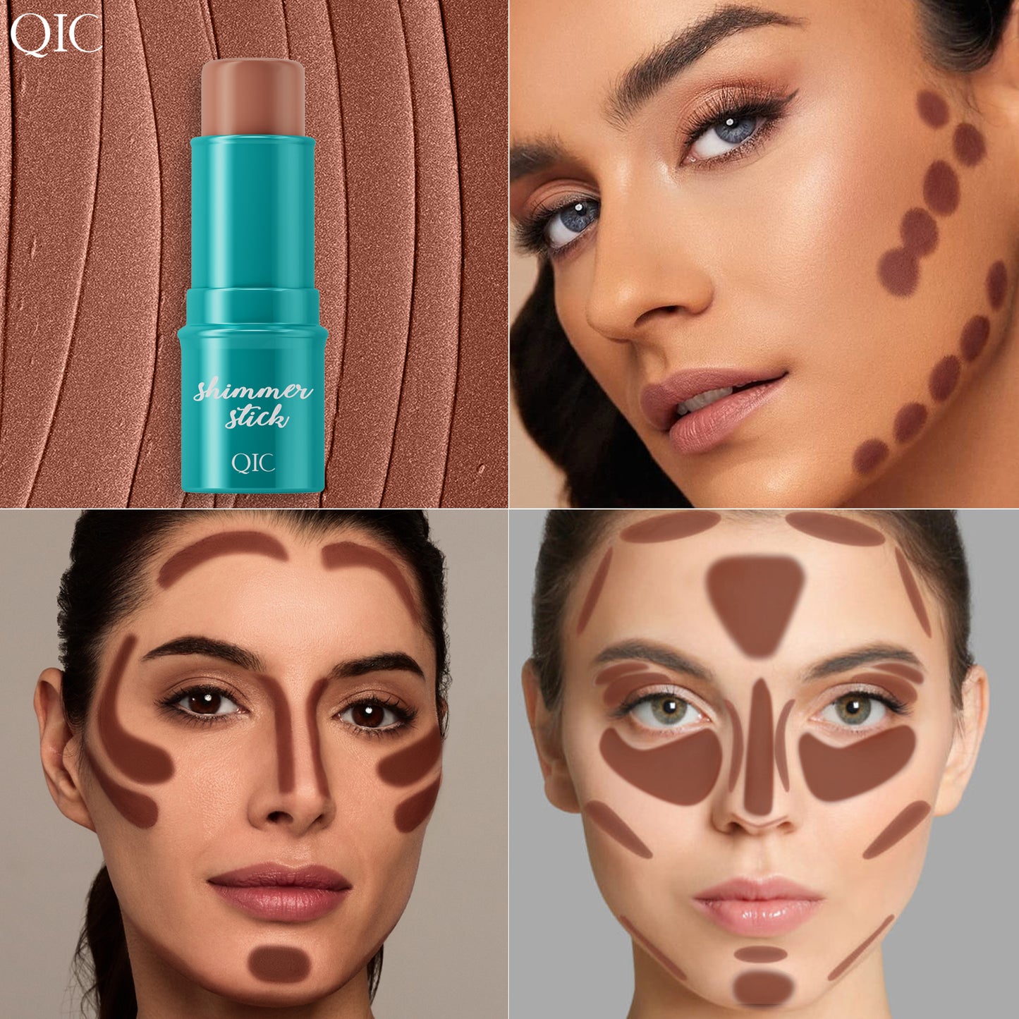FACETUNE IN A STICK 💎 | 5-IN-1 MAGIC WAND: CARVE KARDASHIAN CHEEKBONES 👑 + LIGHT UP EYE-BAGS LIKE K-POP IDOLS ✨ | SWIPE-AND-GO NOSE JOB HACK 🔥 #NoMakeupArtistNeeded