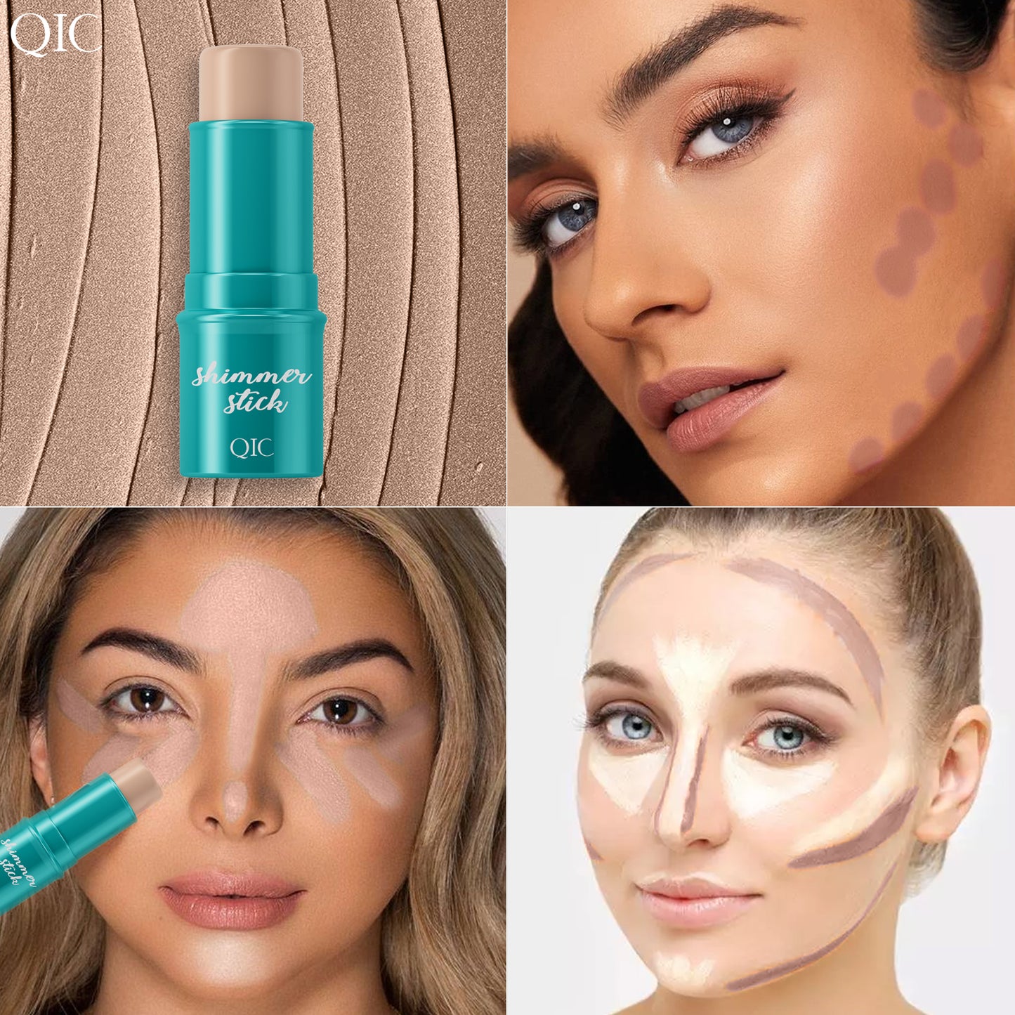 FACETUNE IN A STICK 💎 | 5-IN-1 MAGIC WAND: CARVE KARDASHIAN CHEEKBONES 👑 + LIGHT UP EYE-BAGS LIKE K-POP IDOLS ✨ | SWIPE-AND-GO NOSE JOB HACK 🔥 #NoMakeupArtistNeeded