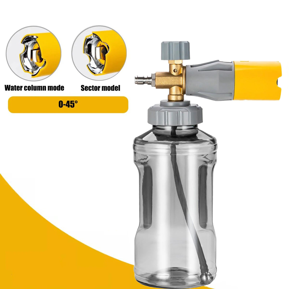 🚗💨 1L Transparent Foam Cannon with Nozzle | High-Pressure Pro⚡【Car Wash Beast】Foam Lance Sprayer Gun for Water Pumps - See-Through Foam Generator & Detergent Saver