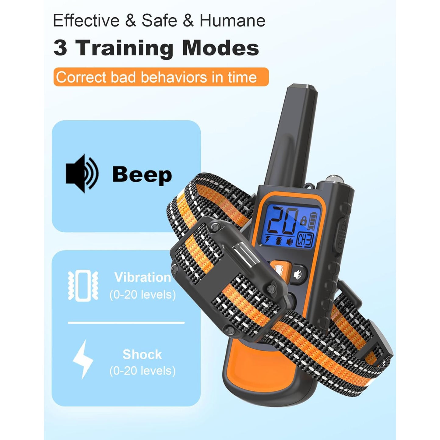 🔥Viral Dog Training Collar! Bite-Proof Security Lock⚡3 Modes for 8-120lbs Pups💧Waterproof & Rechargeable【3300FT Range】TikTok's #1 Bestseller!