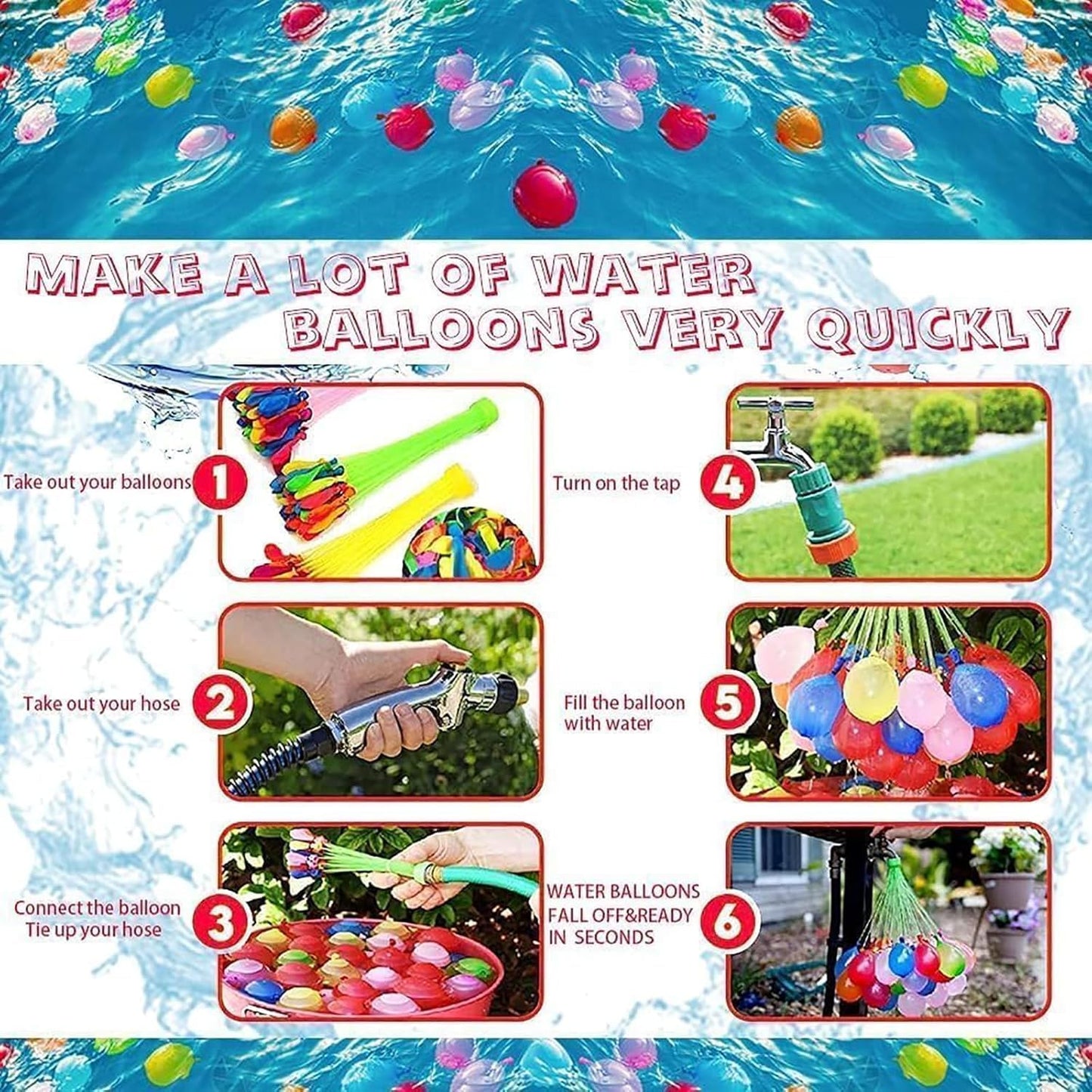 999-Pack Self-Sealing Water Balloons ✨ 5-Second Fill & Splash Magic 💦 Bulk Party Ammo for Epic Summer Battles 🔥 No-Tie Hassle, Max Explode Fun 🌟 #SummerFun #WaterBalloonHack