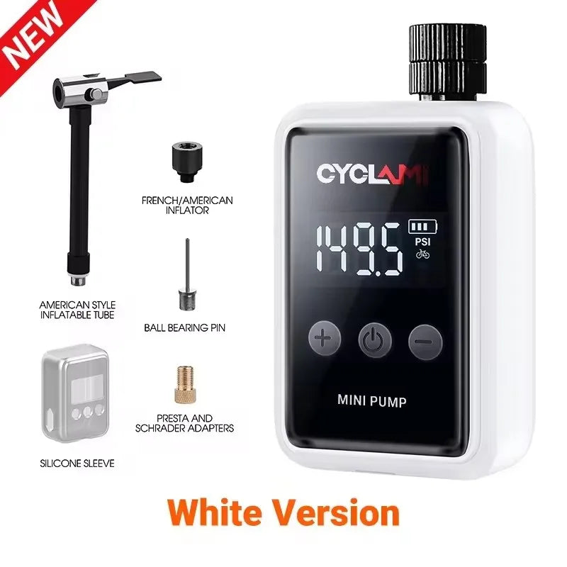 Bicycle Electric Inflation Pump Mini Portable 150Psi High Pressure Air Inflator