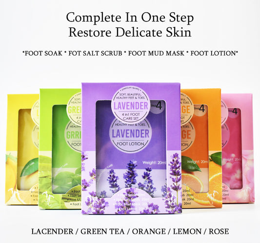 5-Pack 4-in-1 Spa Foot Care Bundle ✨ Cracked Heel Repair + Odor Eliminator! 💦 Lavender Scrub & Detox Mud 🌟 Save 35% NOW! #BulkSelfCare #FamilyCareHack