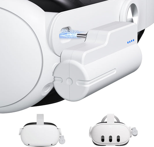 🔥TikTok Viral Meta Quest 3 Battery Strap | 5000mAh 18W Fast Charge & Ultra-Light Comfort! Elite Strap Upgrade for Quest 2 & 3 Accessories - Double VR Playtime⚡