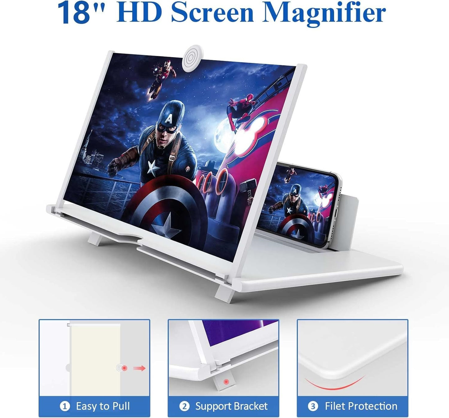 18" Phone Screen Magnifier ✨ 3D HD Movie Theater Experience 💥 Foldable & Universal Fit 🌟 Portable Cinema for Gaming/Travel 🔥 #BigScreenHack #TikTokMadeMeBuyIt