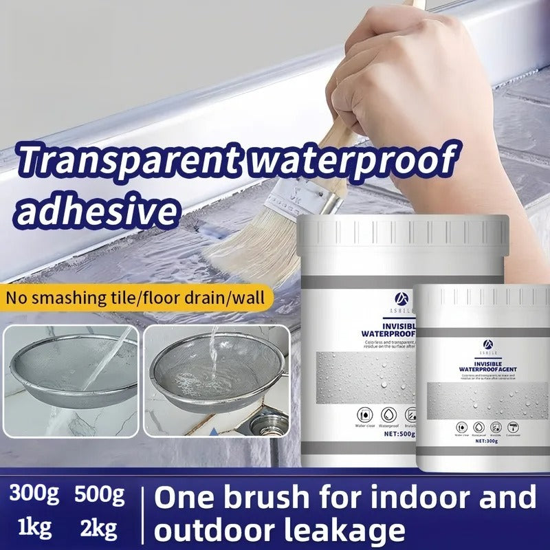 💧 Transparent Waterproof Coating Invisible Repair | 5X Stronger Bond⚡Instant Sealing🌟【Roof/Pipe Pro】Super Strong Anti-Leak Agent for Basement, Tile & Concrete - 10X Durable Than Paint