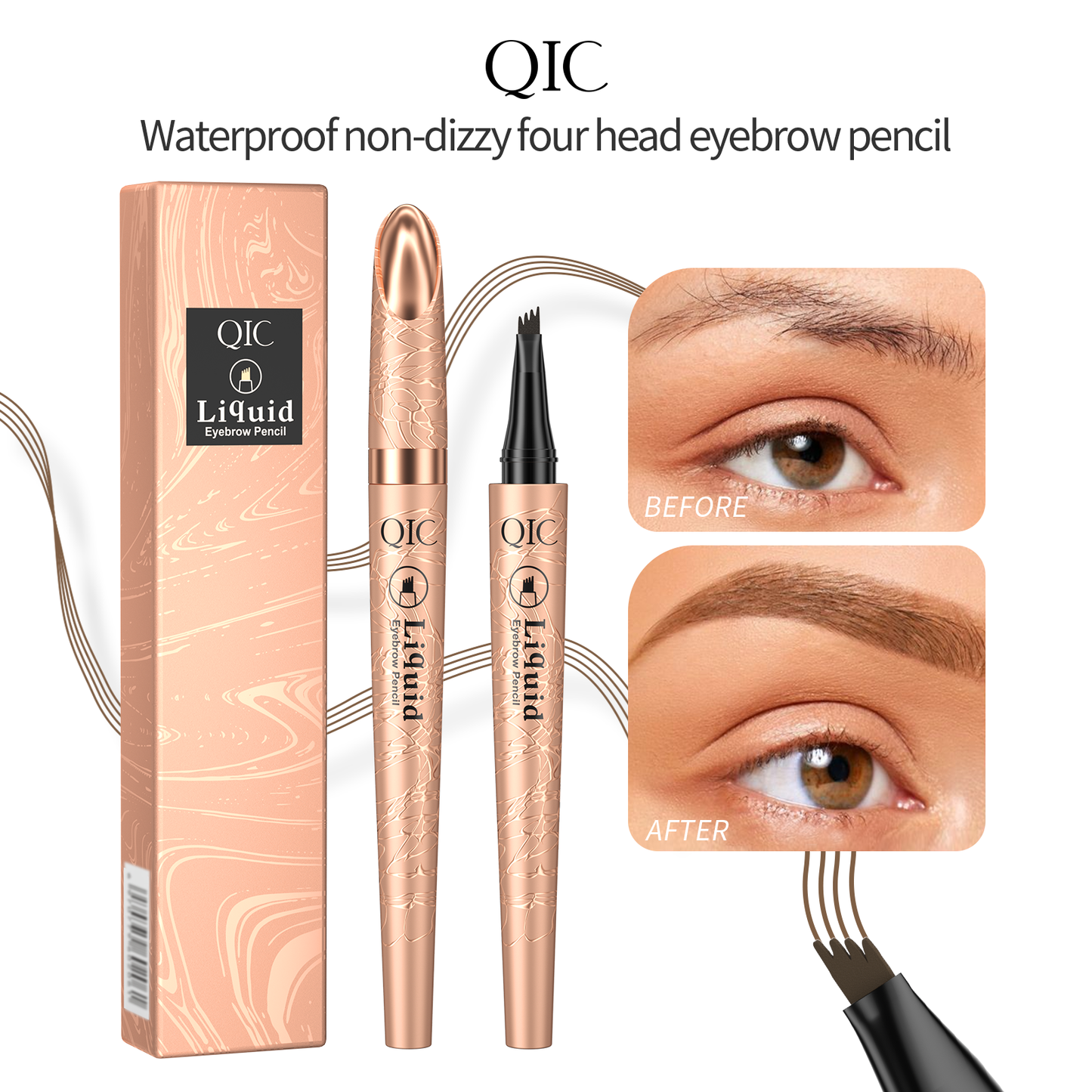 4-Prong Microblading Liquid Brow Pen ✨ 24H Waterproof🔥 Smudge-Proof & Fade-Resistant! 💯 Ultra-Fine Hair-Like Strokes 🌟 Natural Flawless Brows Routine! ➕ #MicrobladingPen  | #WaterproofBrows | #BrowHack