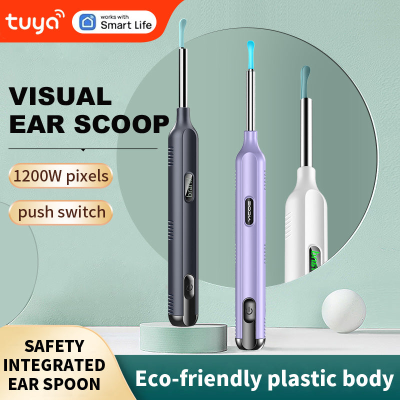 Tuya-Smart Ear Cleaner ✨ 1296P HD Camera + 6 LED Lights 💡 APP Control & Voice Commands 🌟 Real-Time Ear Rescue for iPhone/Android 🔥 #SmartHomeHacks #OddlySatisfying