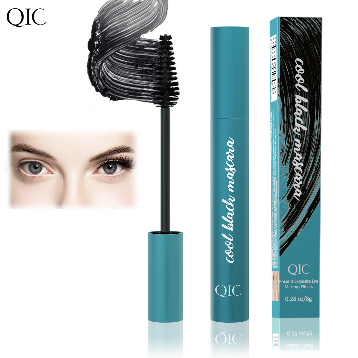4D Volumizing Mascara ✨ Jet Black Waterproof 24H! 💦 Clump-Free Curl & Smudge-Proof Lengthening 🌟 Salon-Level #LashHack! #WaterproofMascara #VolumeMascara