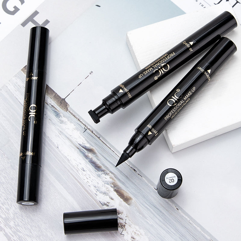 2-Swipe Cat Eye Hack 🐾✨ | Dual-Ended Magic Wand: Waterproof Stamp Liner 💦 + Tattoo-Ink Liquid Eyeliner 🖤 | Survives Tears, Sweat & Viral Dances 💃 #NoSmudgeClub