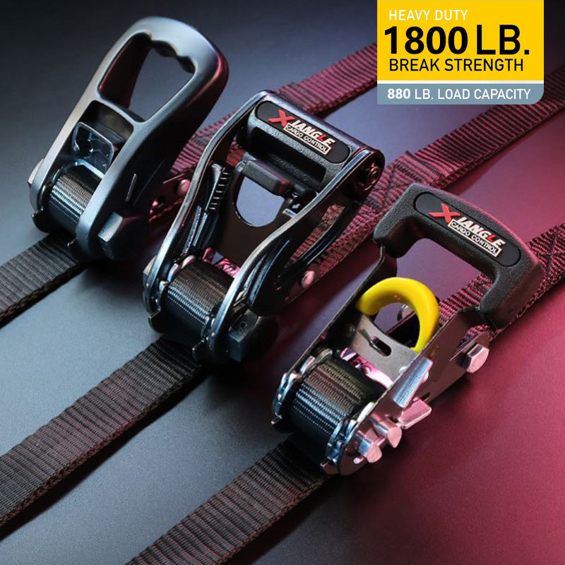 🔥 1"x10' Ratchet Straps 400LB/1200LB | 2-Pack⚡【Truck & Camp Pro】Auto-Lock Tie Downs for Motorcycles/Cargo/Lumber - 2秒锁死⚡No-Slip Teeth Design