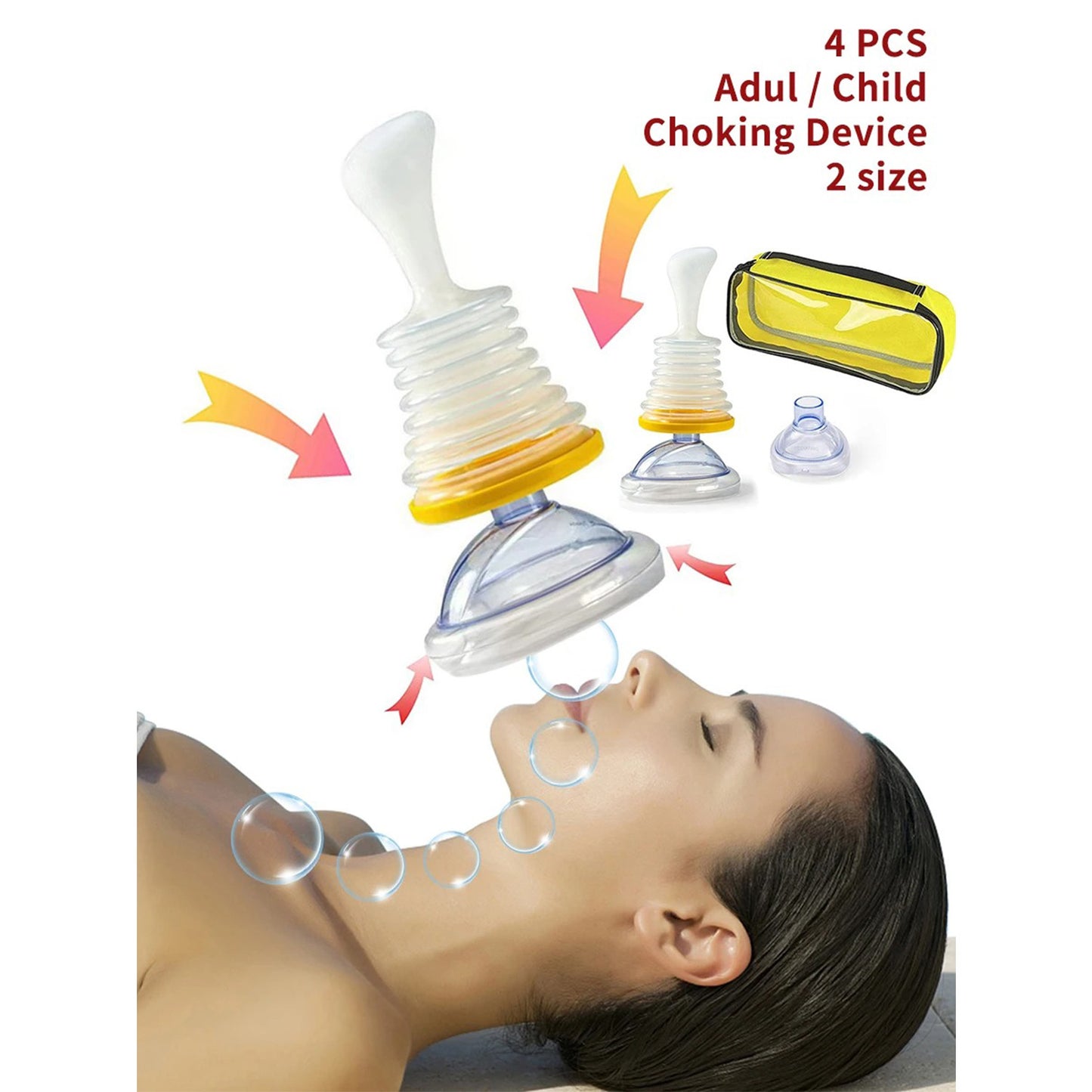 🚨 Portable Suction Rescue Kit for Adults & Kids | 3s Emergency⚡FDA-Certified🌟【Lifesaver Travel Pro】Dual-Size Airway Device - Camping, Travel, Home Choking First Aid