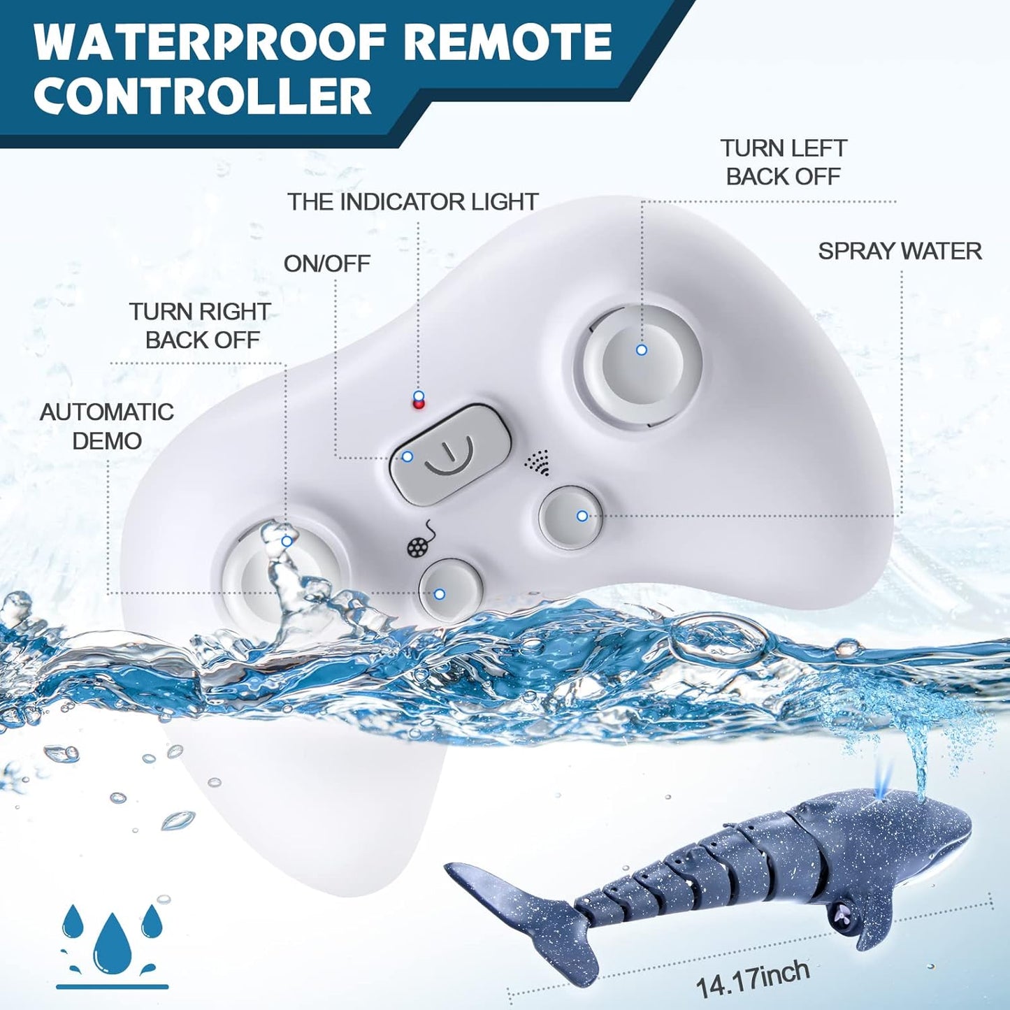 Upgraded RC Whale Shark Pool Toy ✨ 2x Battery Life & Crash-Proof Design 💦 Waterproof Remote Control Boat for Kids 6-12 🌟 Summer Splash Fun! 🔥 #PoolToys #TikTokMadeMeBuyIt