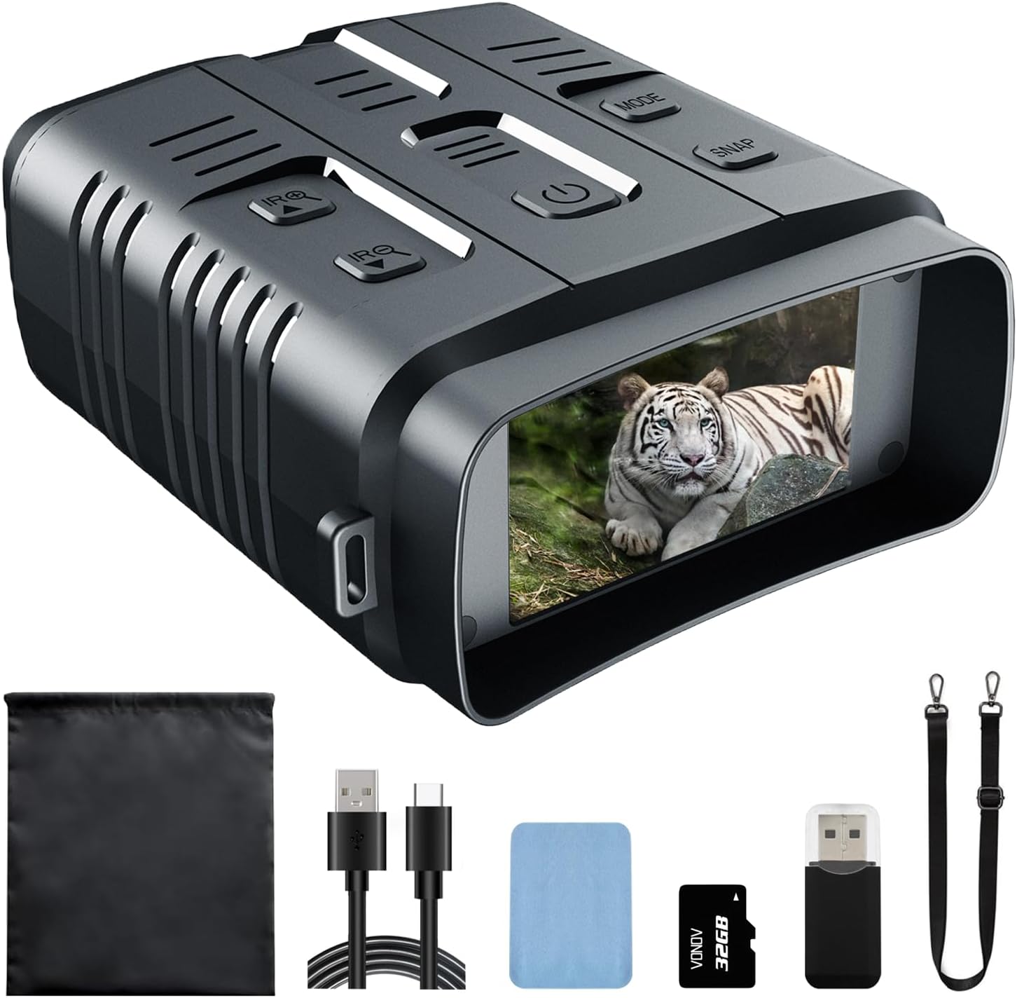 🌙📷 4K Night Vision Goggles | 3'' HD Screen + WiFi Live View | Record & Save Photos/Video with 32GB Card & Rechargeable Battery ⚡ #NightVisionTech #OutdoorGear
