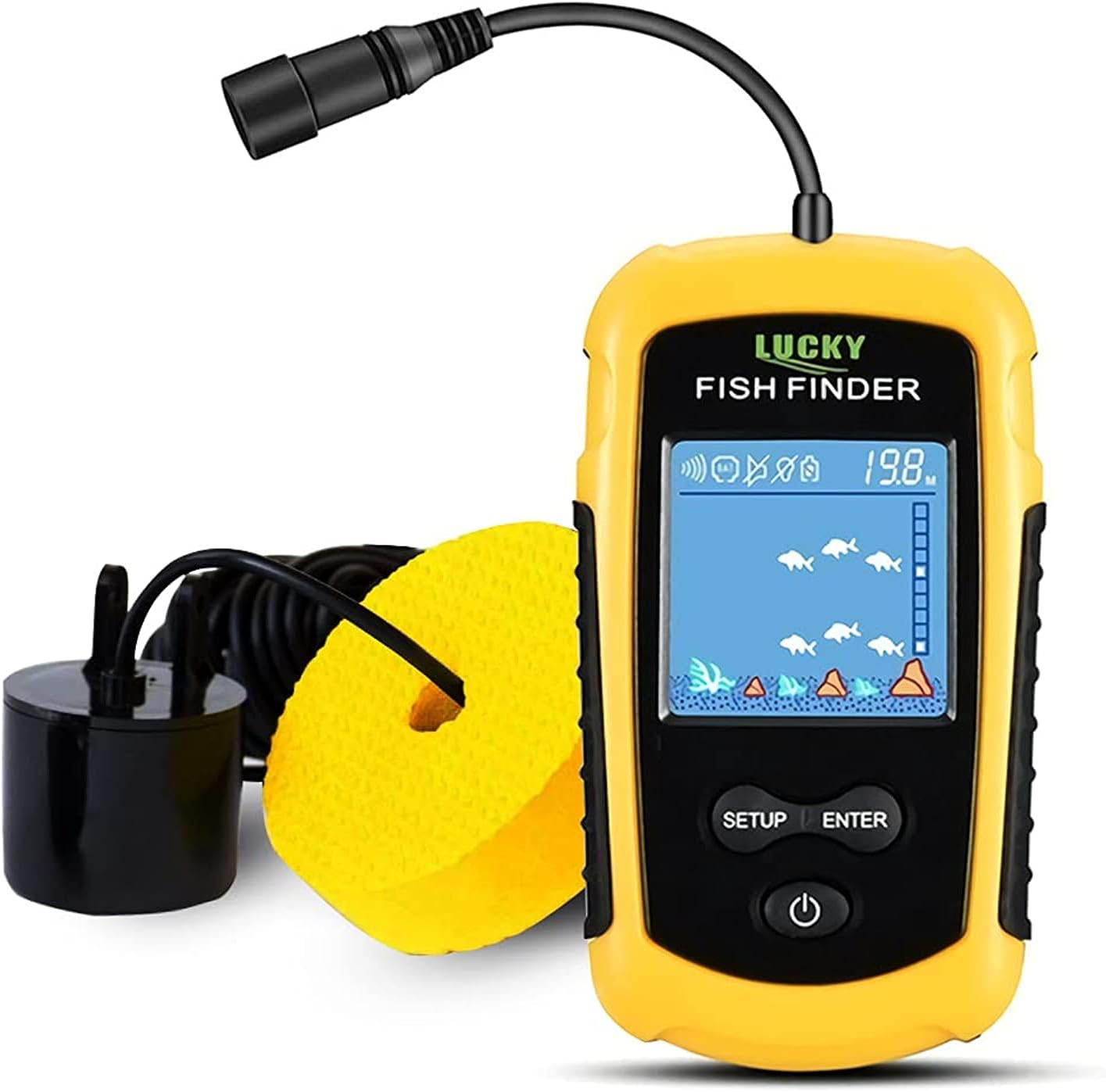 Kayak Fish Finder ✨ Castable Sonar Transducer + LCD Depth Display 💦 Waterproof & Handheld for Boats/Kayaks 🌟 Real-Time Fishing Imaging 🔥 #FishingHack #KayakEssentials