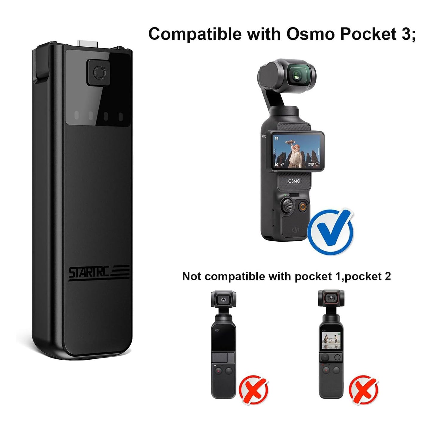 🔥DJI Osmo Pocket 3 Grip w/5000mAh Battery!⚡All-Day Power Handle + 1/4" Tripod Mount | No Audio Port Needed | TikTok Filmmaking Must-Have #DJITok #ViralCameraGear
