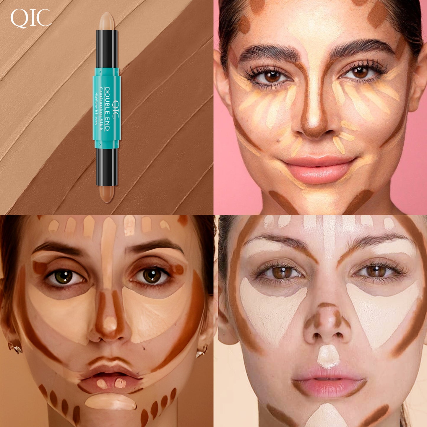 KARDASHIAN CONTOUR HACK IN A STICK 💎 | DUAL-ENDED MAGIC WAND: CHISEL JAWLINE 🔪 + ERASE PORES LIKE FACETUNE ✨ | 5-SEC V-FACE GLOW UP 🔥 #NoFilterNeeded