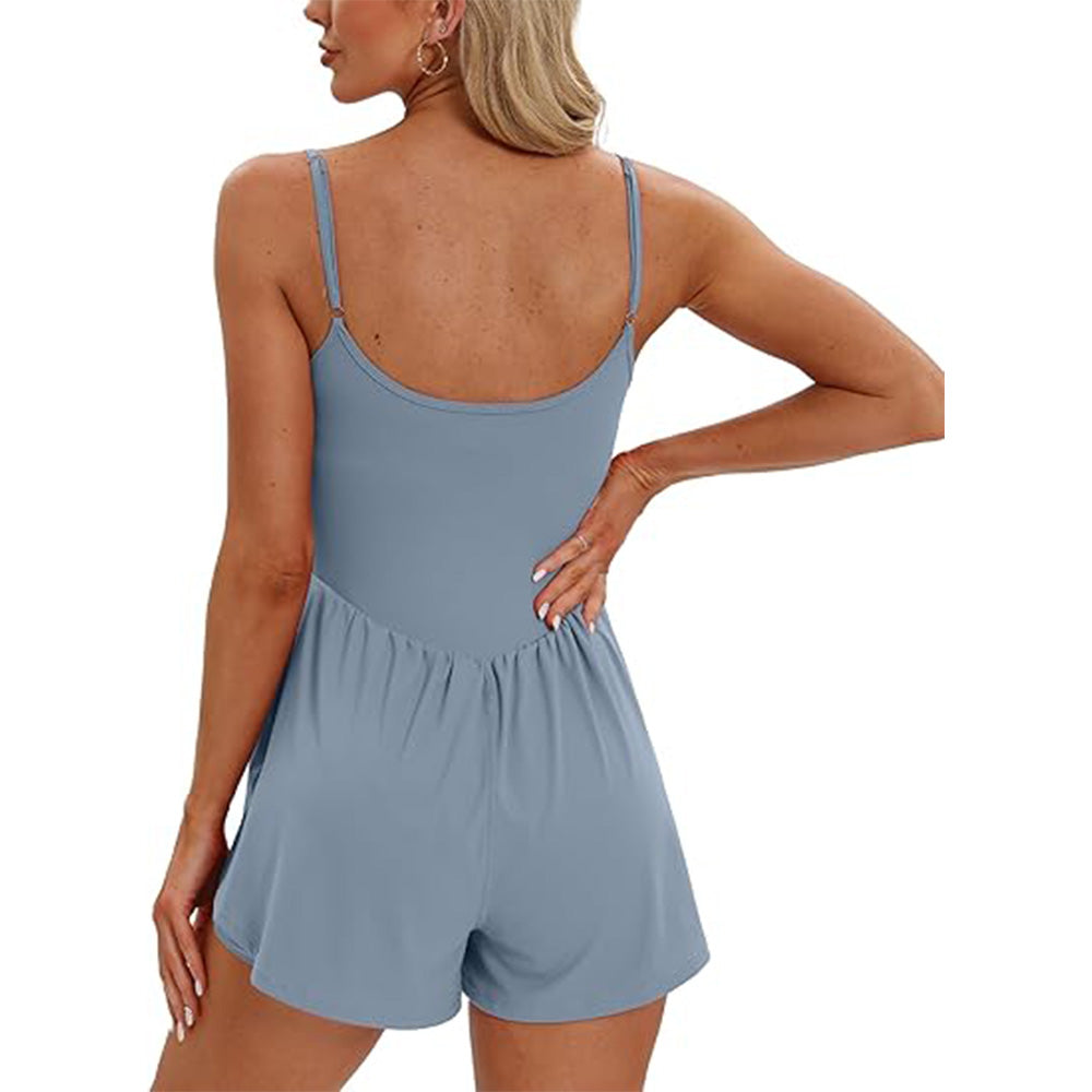 🌴Summer Breeze Essential! Double-Lined Short Romper✨ Adjustable Spaghetti Strap💃 No-Slip Sleeveless Jumpsuit | TikTok’s Hotlist
