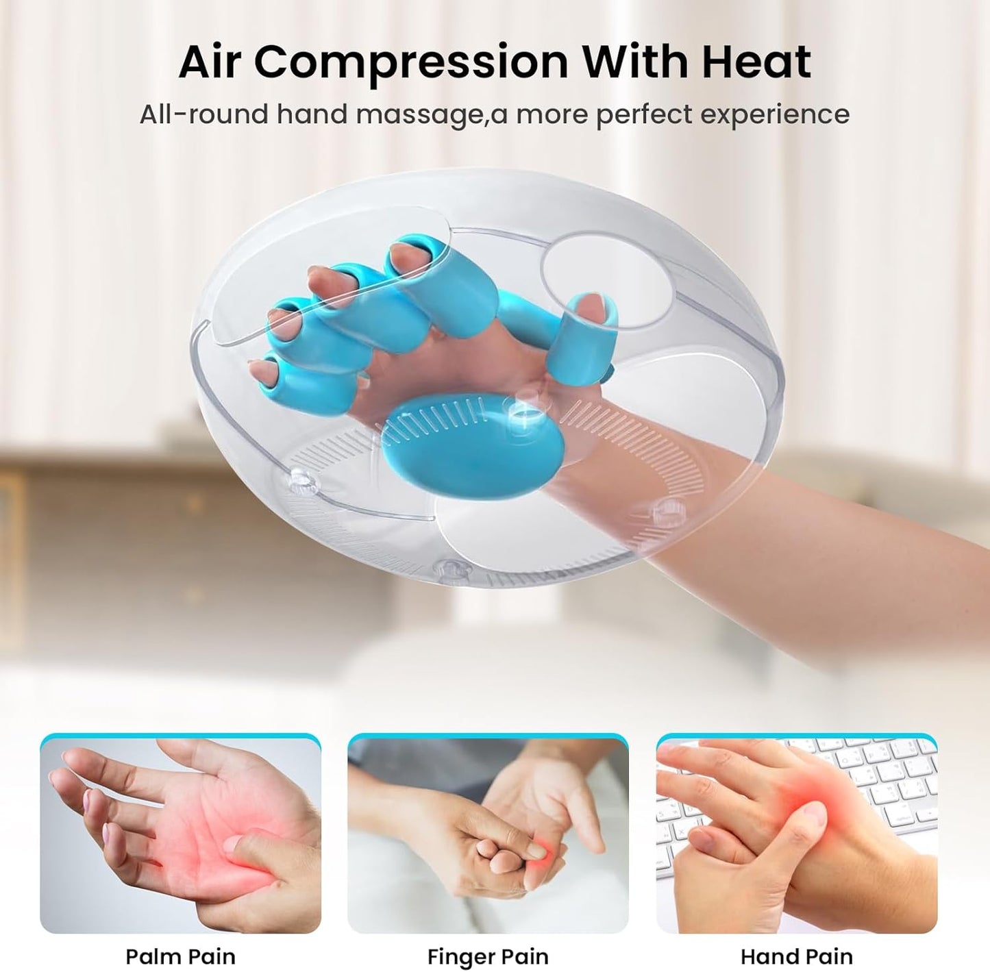 🔥3D Heat & Compression Hand Relief💆♀️ Rechargeable Pain Massager for Arthritis & Carpal Tunnel🎁 Office/Home Use + FREE Travel Case | TikTok Viral Self-Care Essential