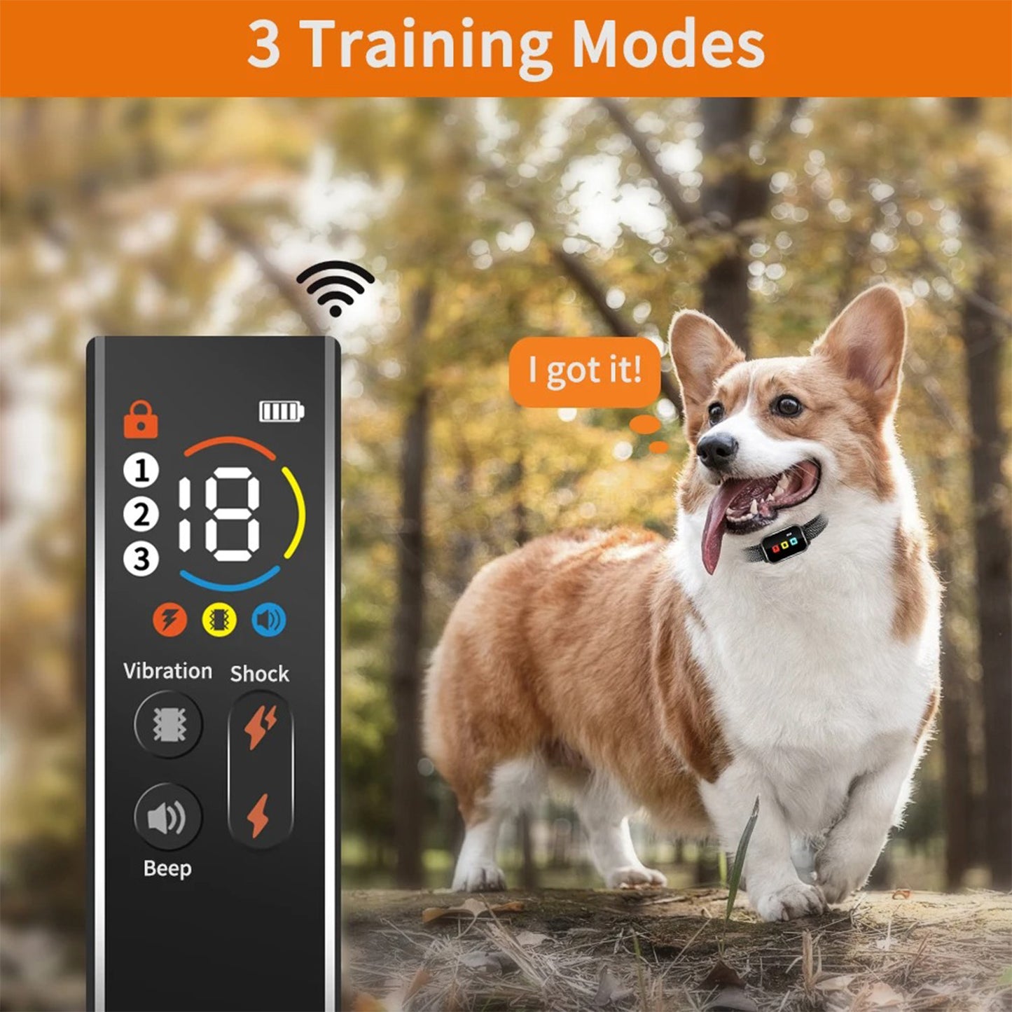 🔥Pro Trainer-Approved! 3-Mode Dog Collar⚡IP67 Waterproof💧Static/Vibe/Beep Alerts | Remote Control【TikTok's #1 Training Tool】