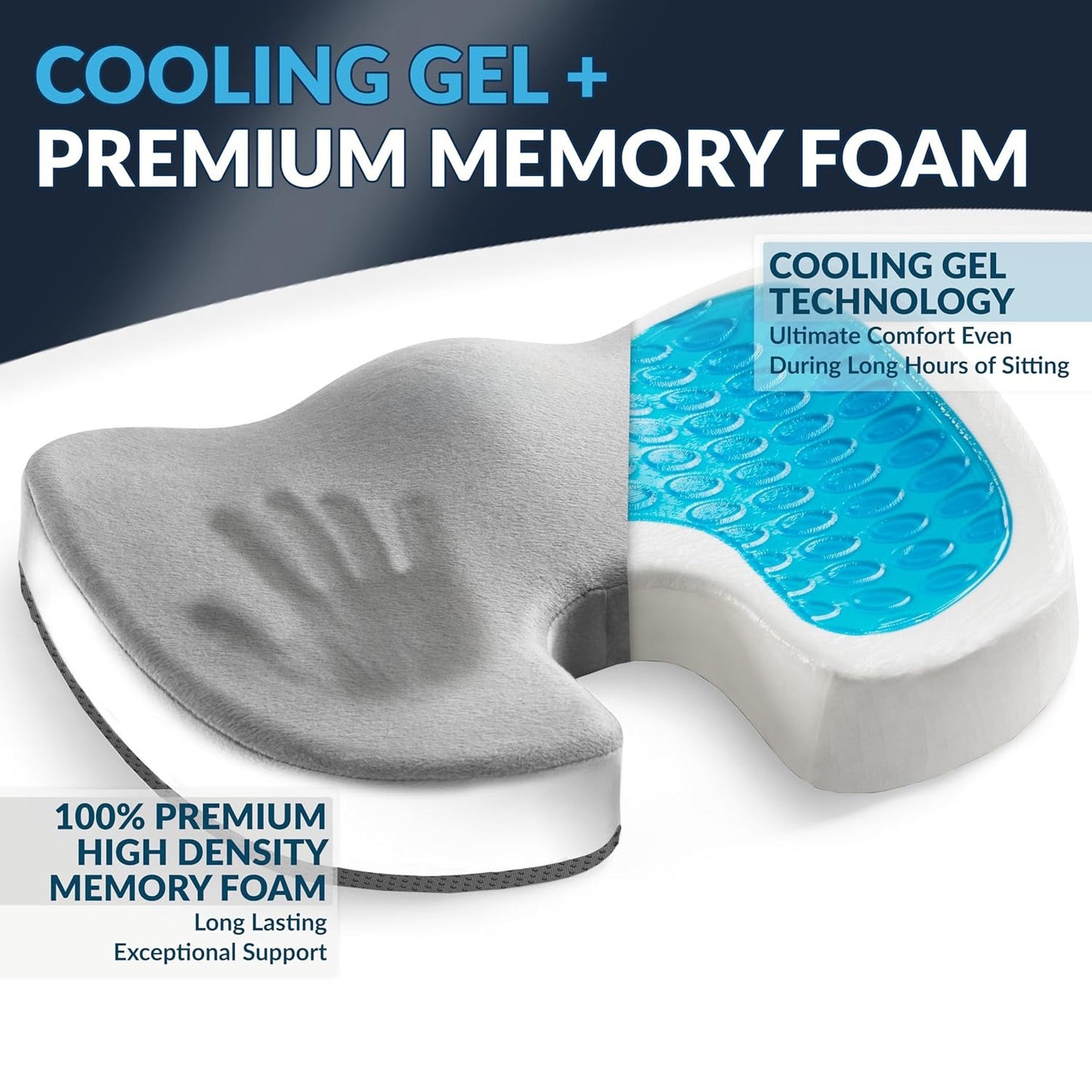 💺🔥 Orthopedic Coccyx Cushion with Gel & Memory Foam | 72% Pain Relief⚡Non-Slip【Office & Car Pro】Ergonomic Seat Pad for Tailbone/Sciatica/Back Pain - Desk Chair & Driving Essential
