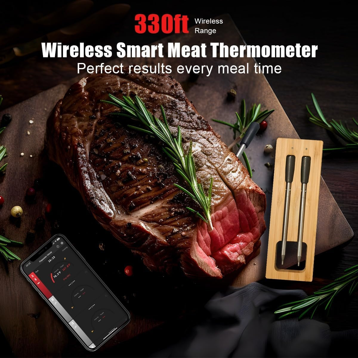 🔥Dual Probe Grill Beast💥 IP67 Waterproof & 1000°F Heatproof⚡ Bluetooth Smart Alerts🌪️ 10-in-1 BBQ/Oven/Smoker Kit | TikTok's #1 Meat Hero